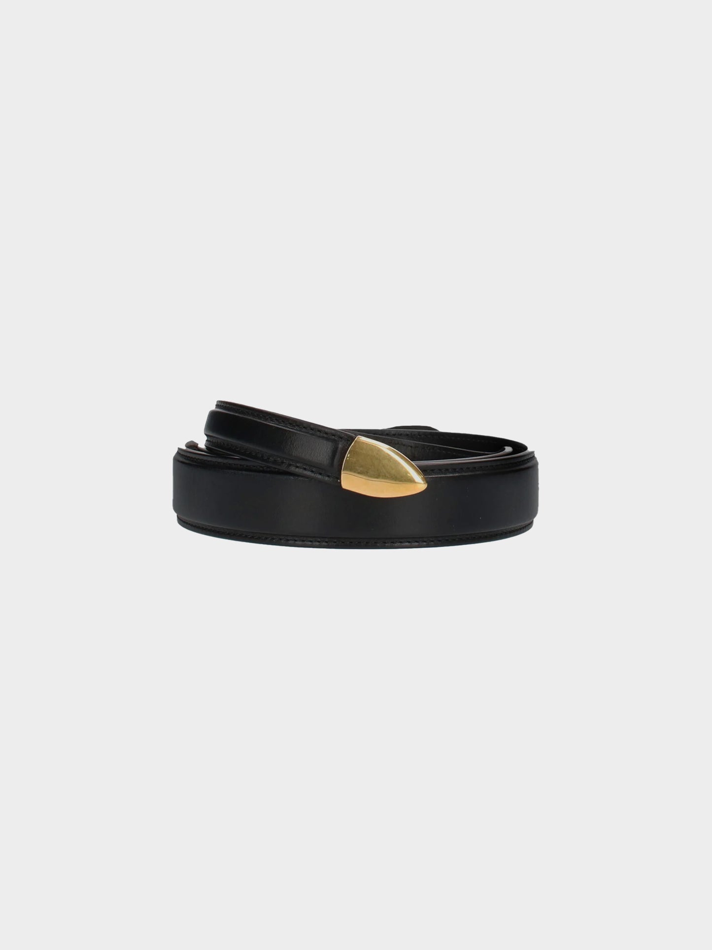 Céline by Phoebe Philo 2010s Black and Gold Leather Belt