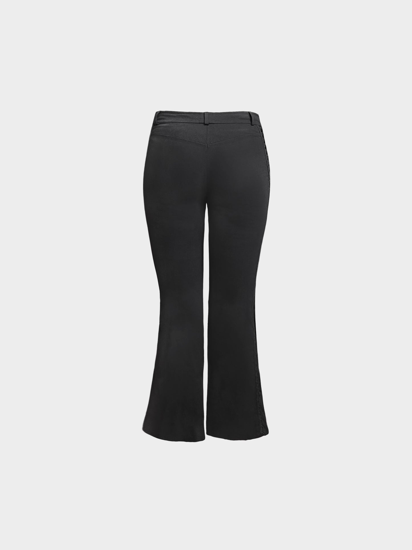 Christian Dior FW 2002 Black Wool Blend Lace-up detail Flared Pants
