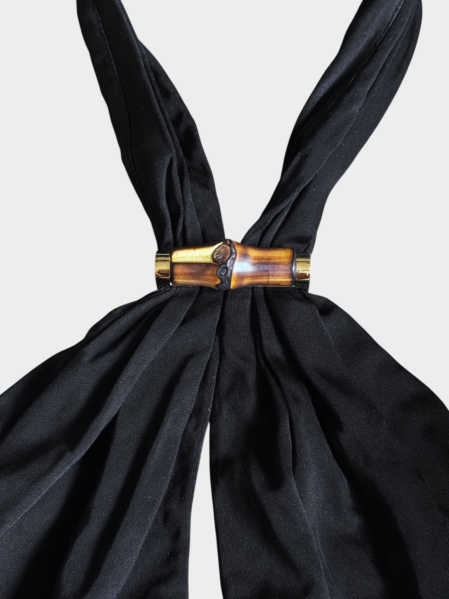 Gucci by Tom Ford 1990s Black Bamboo Halter Top