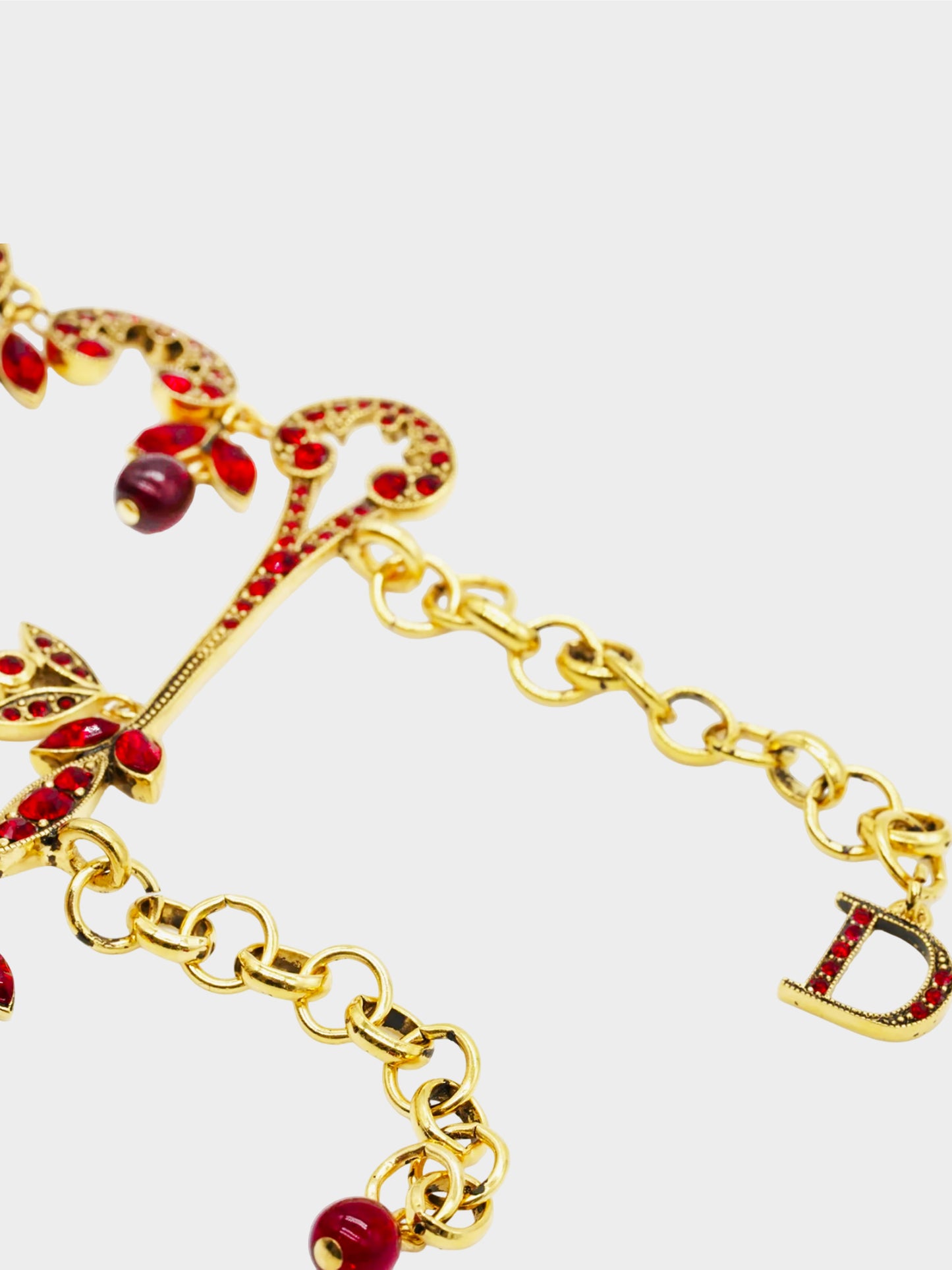Christian Dior by John Galliano FW 2003 Rare Red Rhinestone Haute Couture Bracelet