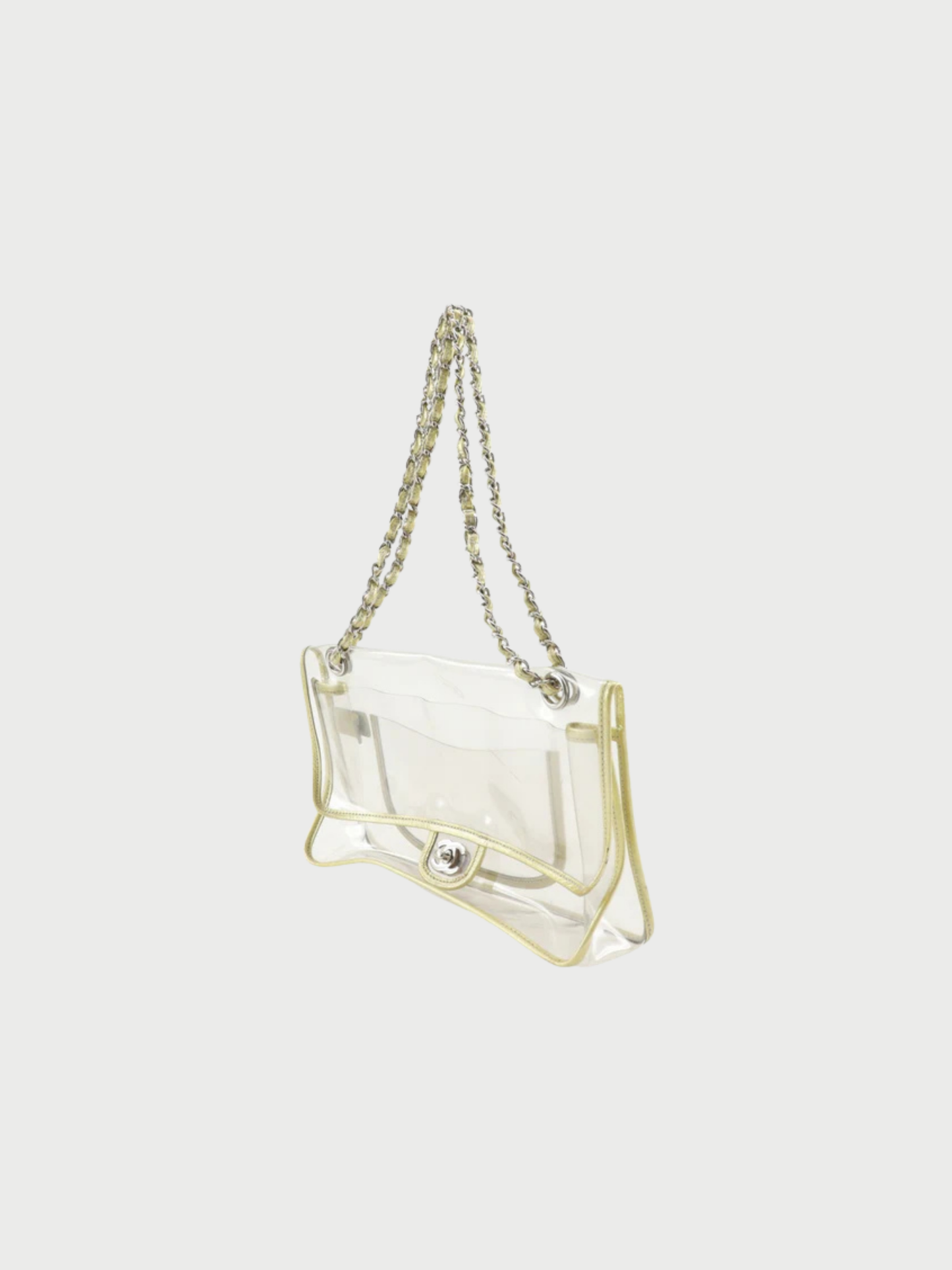 Chanel 2006 Clear Vinyl Gold Chain Shoulder Bag