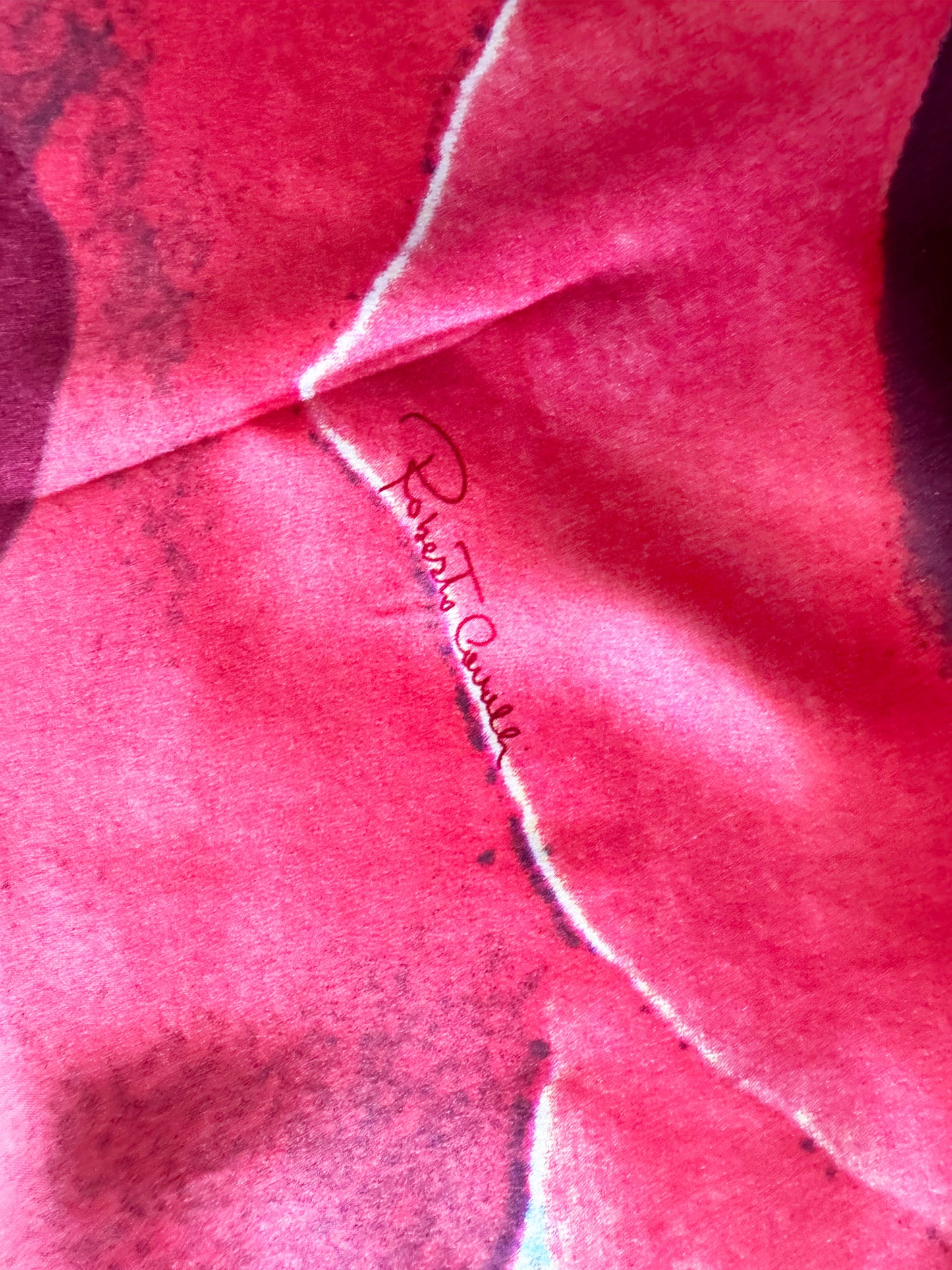 Roberto Cavalli SS 2000 Red Rose Silk Dress