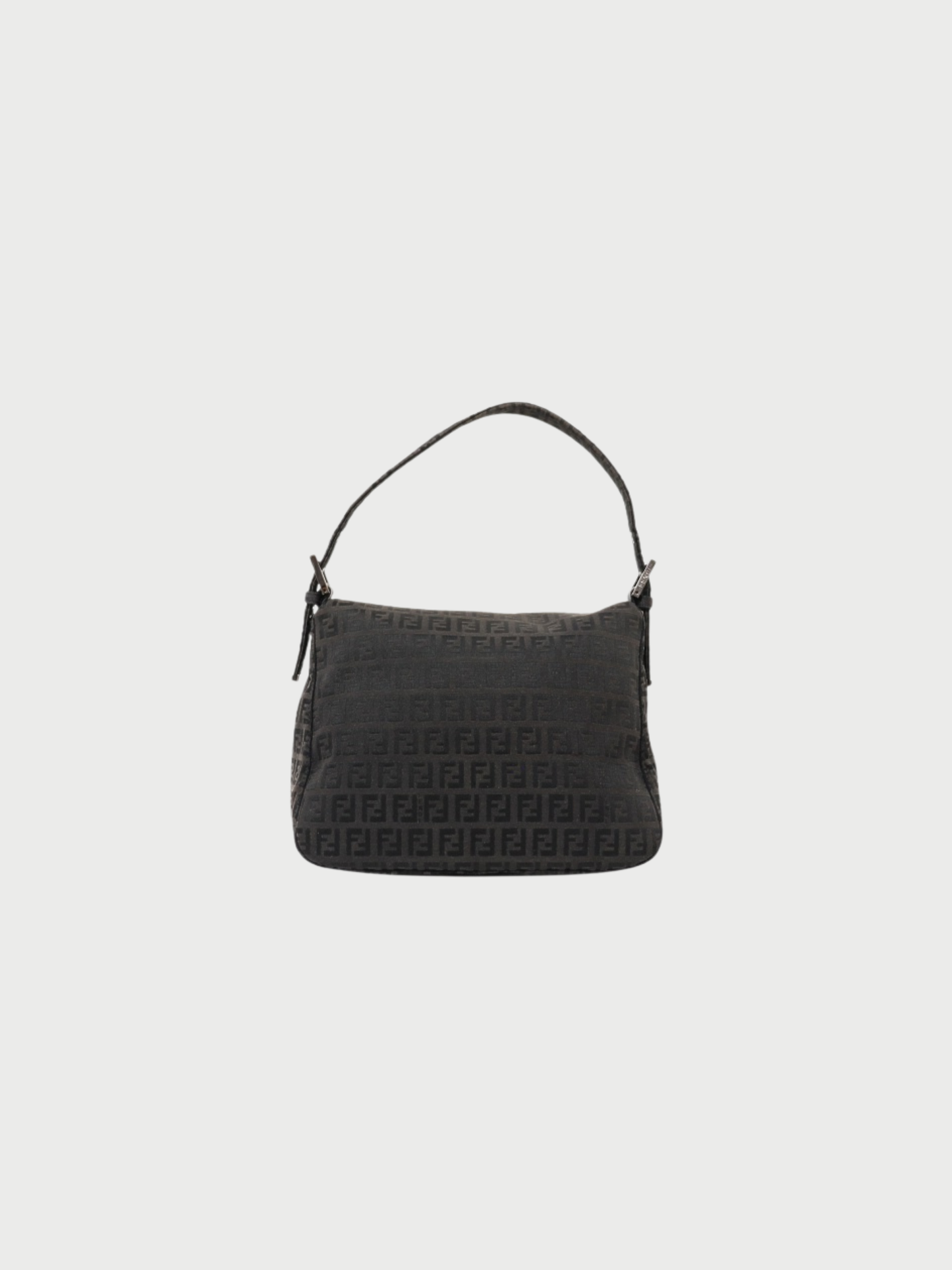 Fendi 2000s Black Zucchino Canvas Mamma Baguette Bag