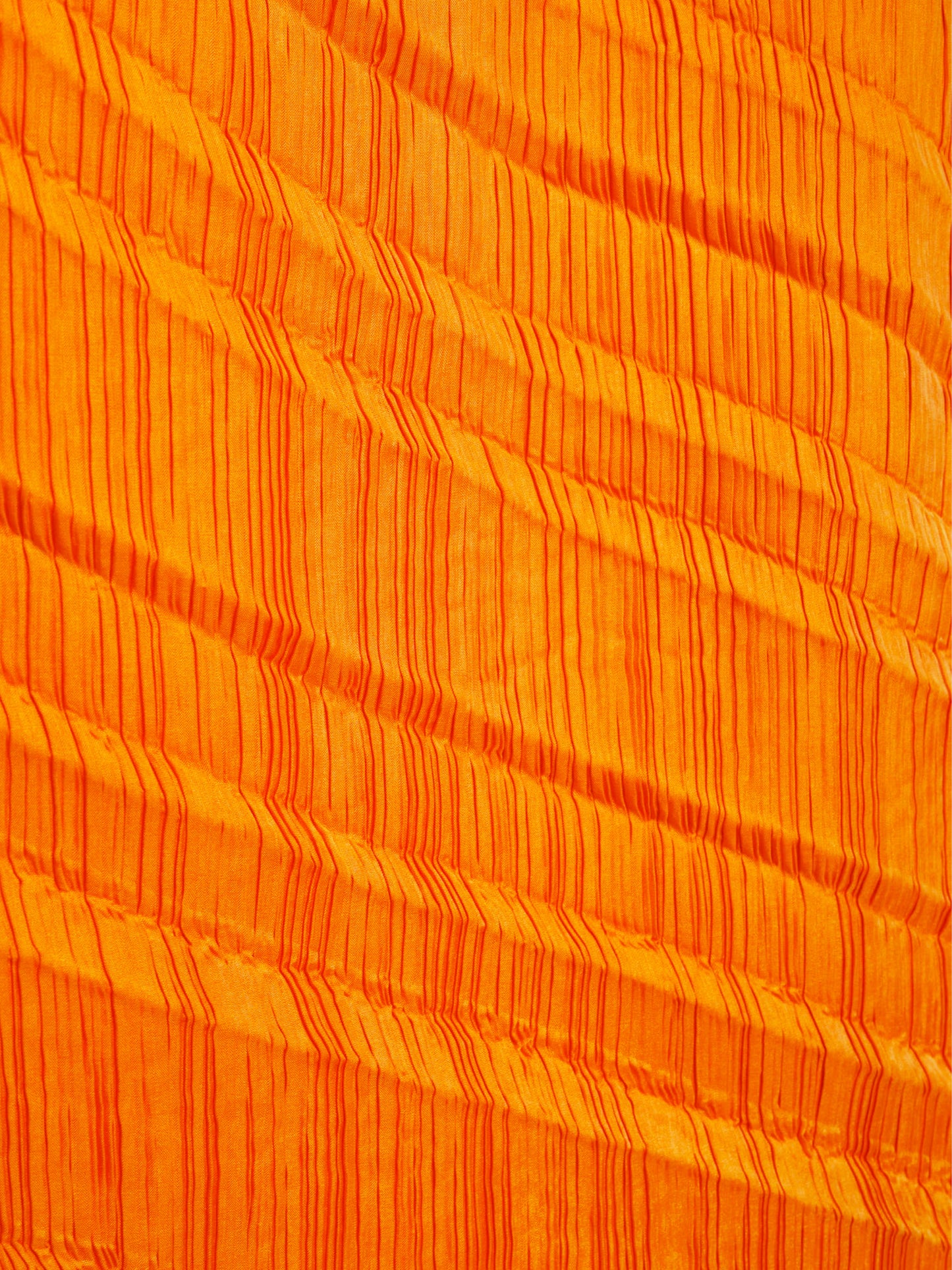 Issey Miyake 2007 Archival Orange Diagonal Pleat Skirt