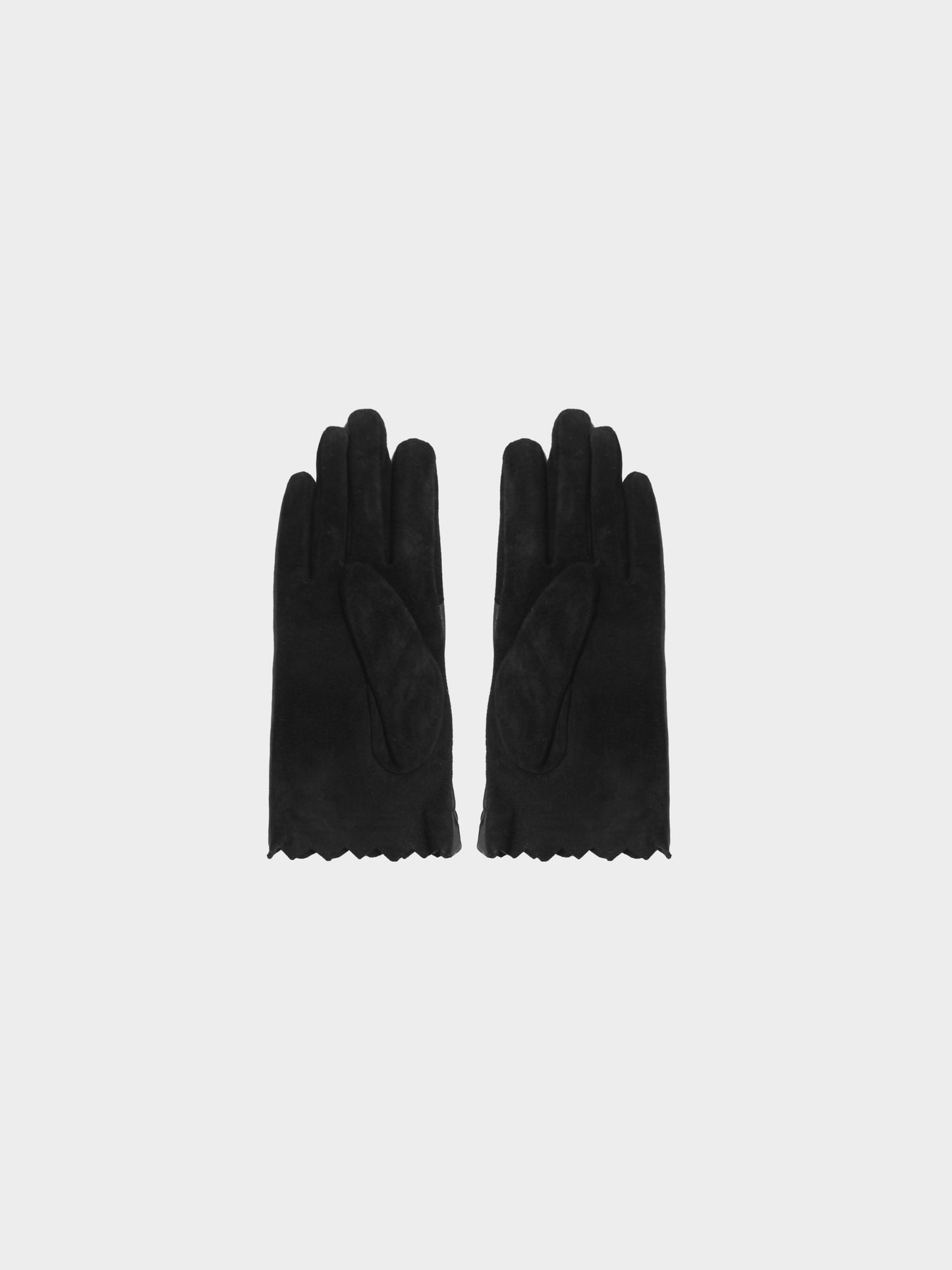 Christian Lacroix 2000s Black Leather Gloves with Gold Metal Studs