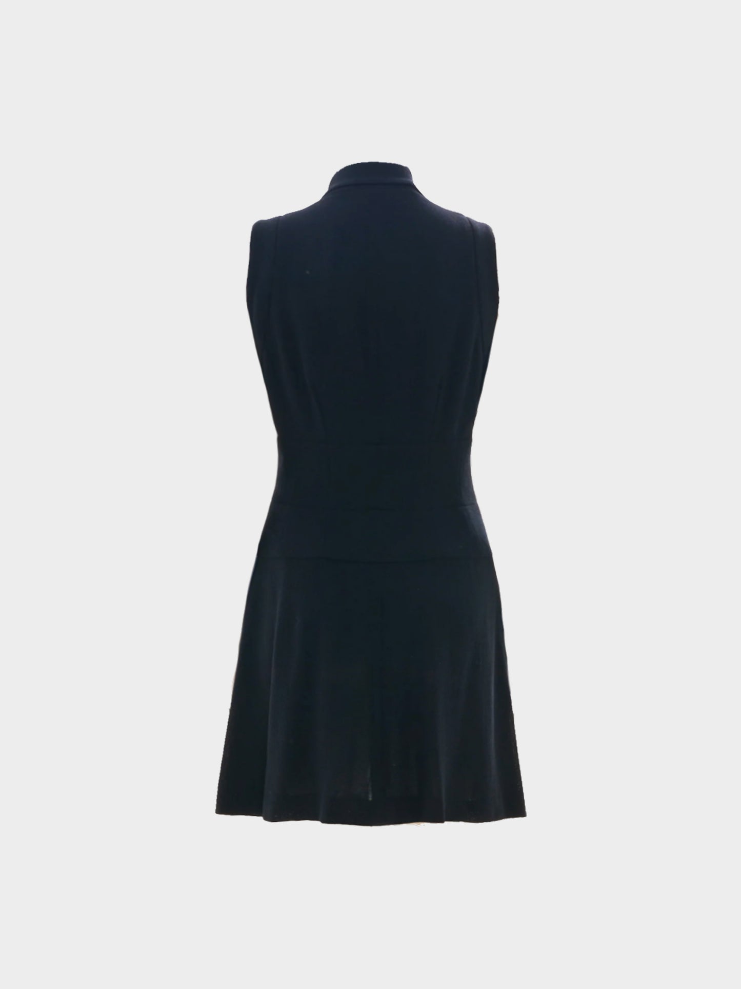 Chanel by Karl Lagerfeld SS 1995 Black Sleeveless Midi Dress with Button Up Closure