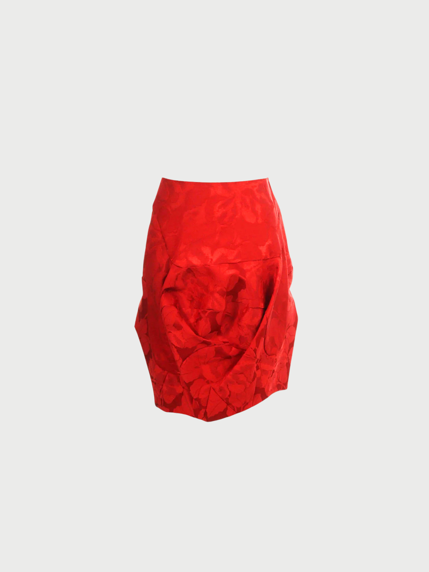 Comme des Garçons SS 2015 Red Polyester Rayon Skirt