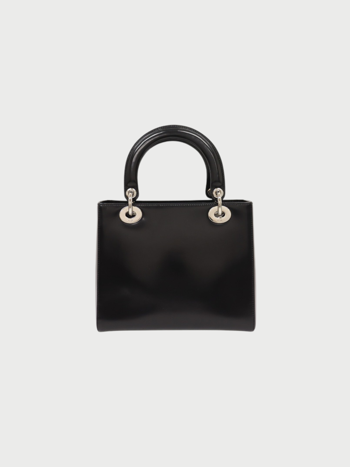 Christian Dior 2010s Black Patent Leather Lady Dior 2-Way Bag