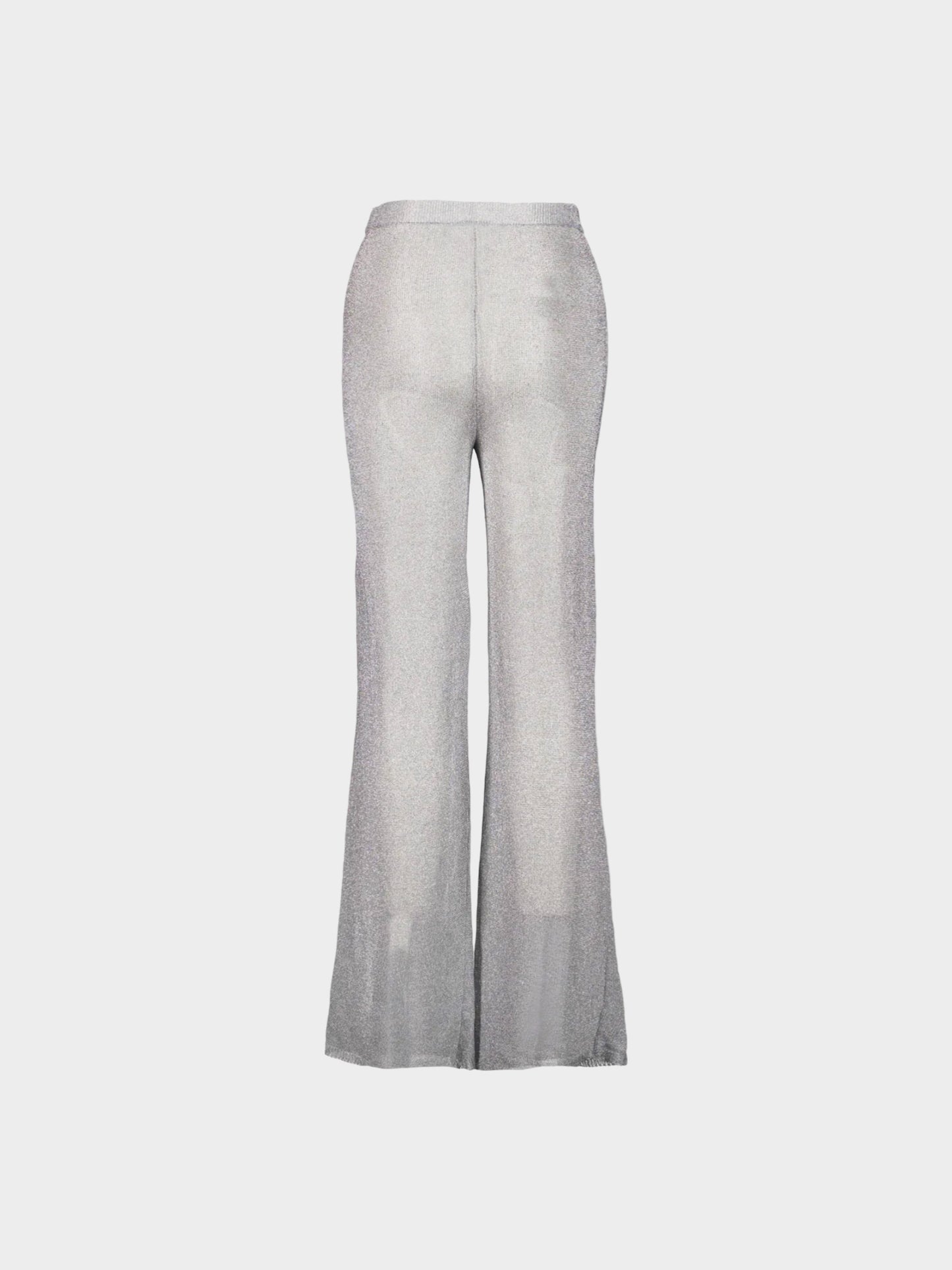 Thierry Mugler 1990s Silver Sheer Lurex Pants
