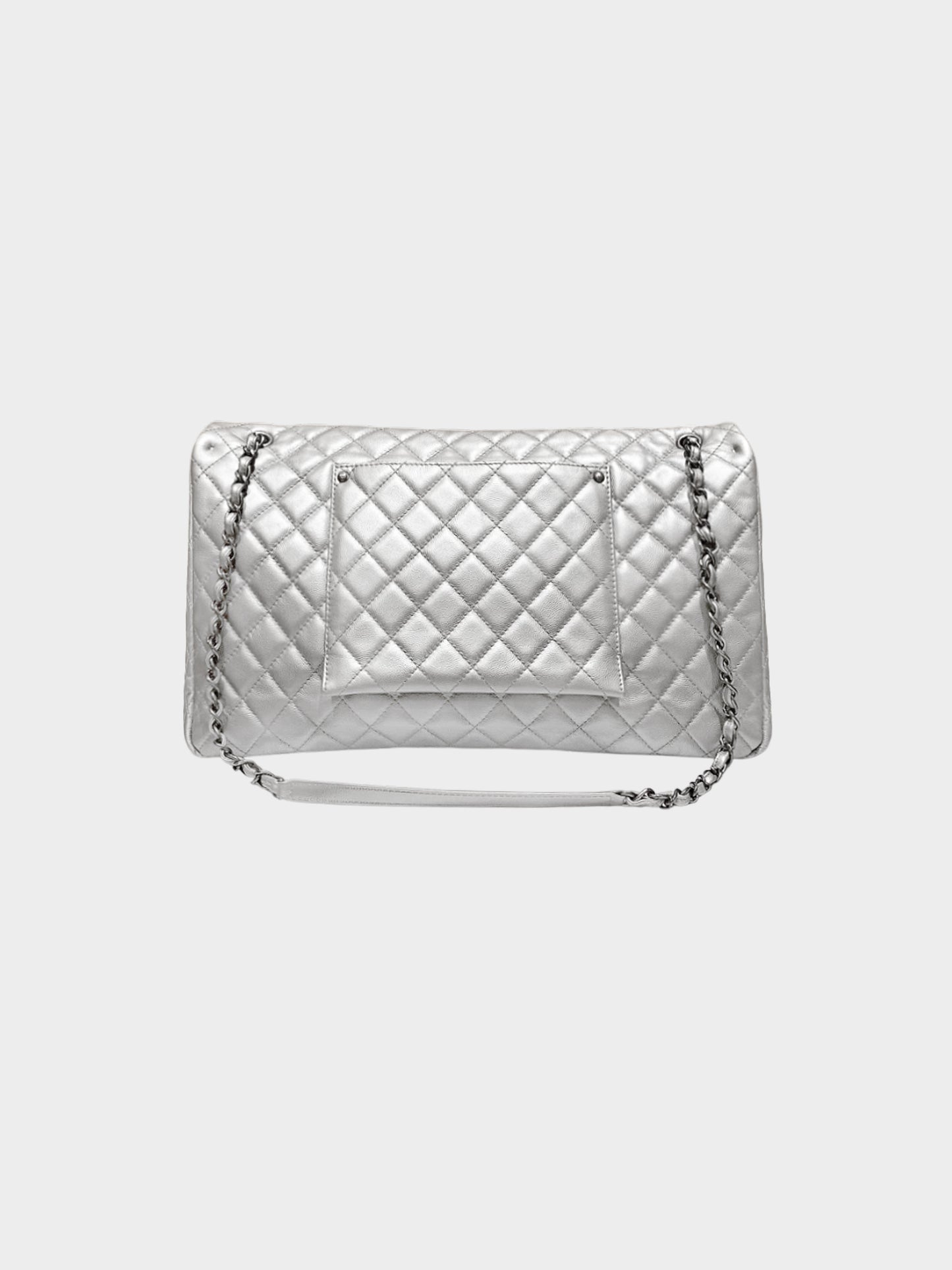 Chanel 2016-2017 Silver Caviar Quilted XXL Travel Flap Bag