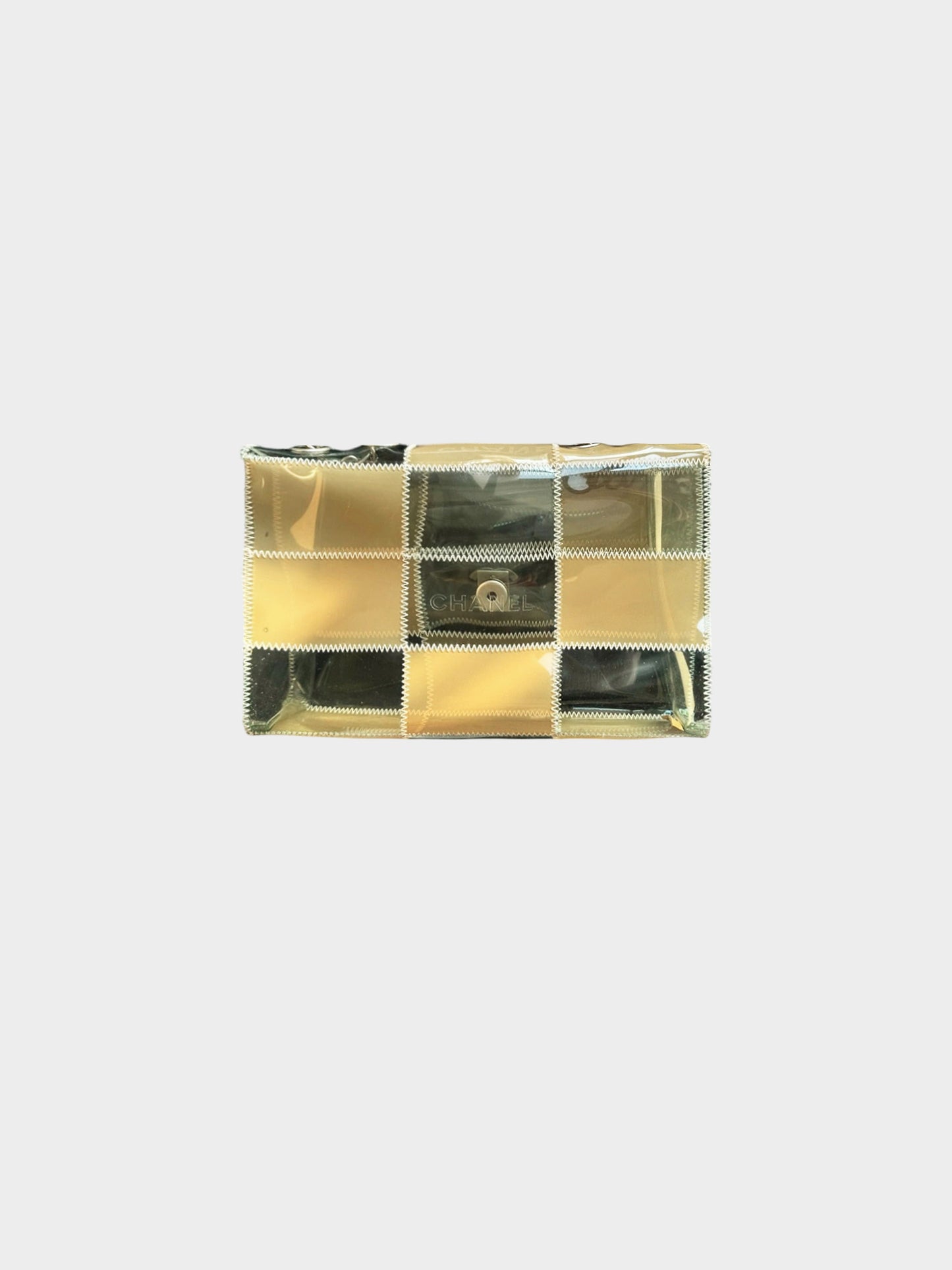 Chanel 1997-1999 Beige and Yellow Vinyl Patchwork Flap Bag