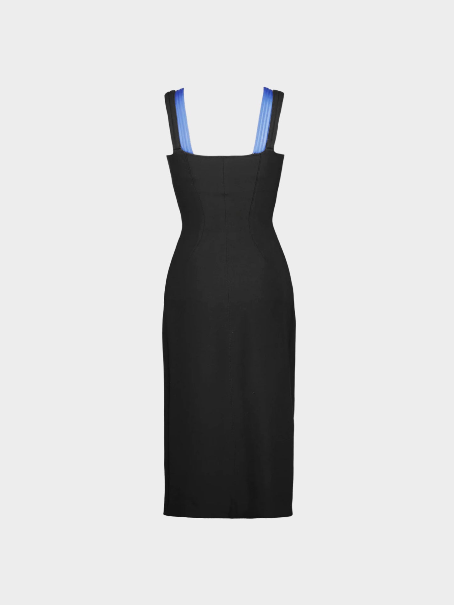 Thierry Mugler Pre-Fall 2019 Black and Blue Zip Dress