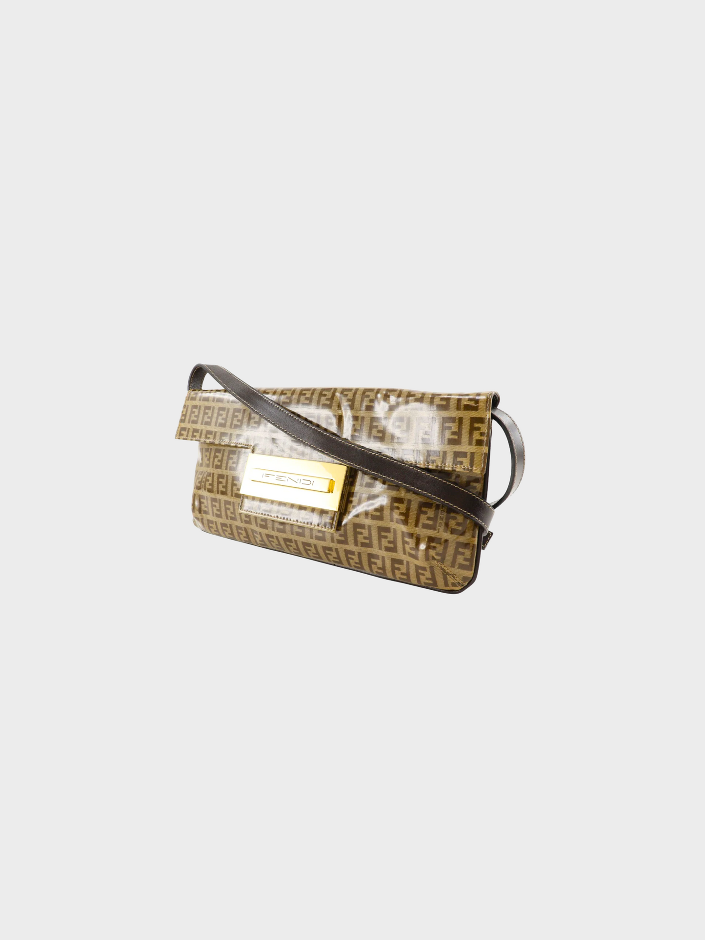 Fendi 2000s Vinyl Monogram Zucchino Two Way Shoulder Bag