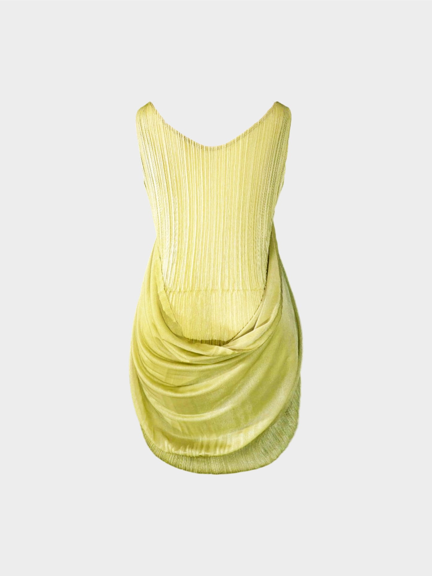 Issey Miyake 2010s Light Green Layered Pleated Dress