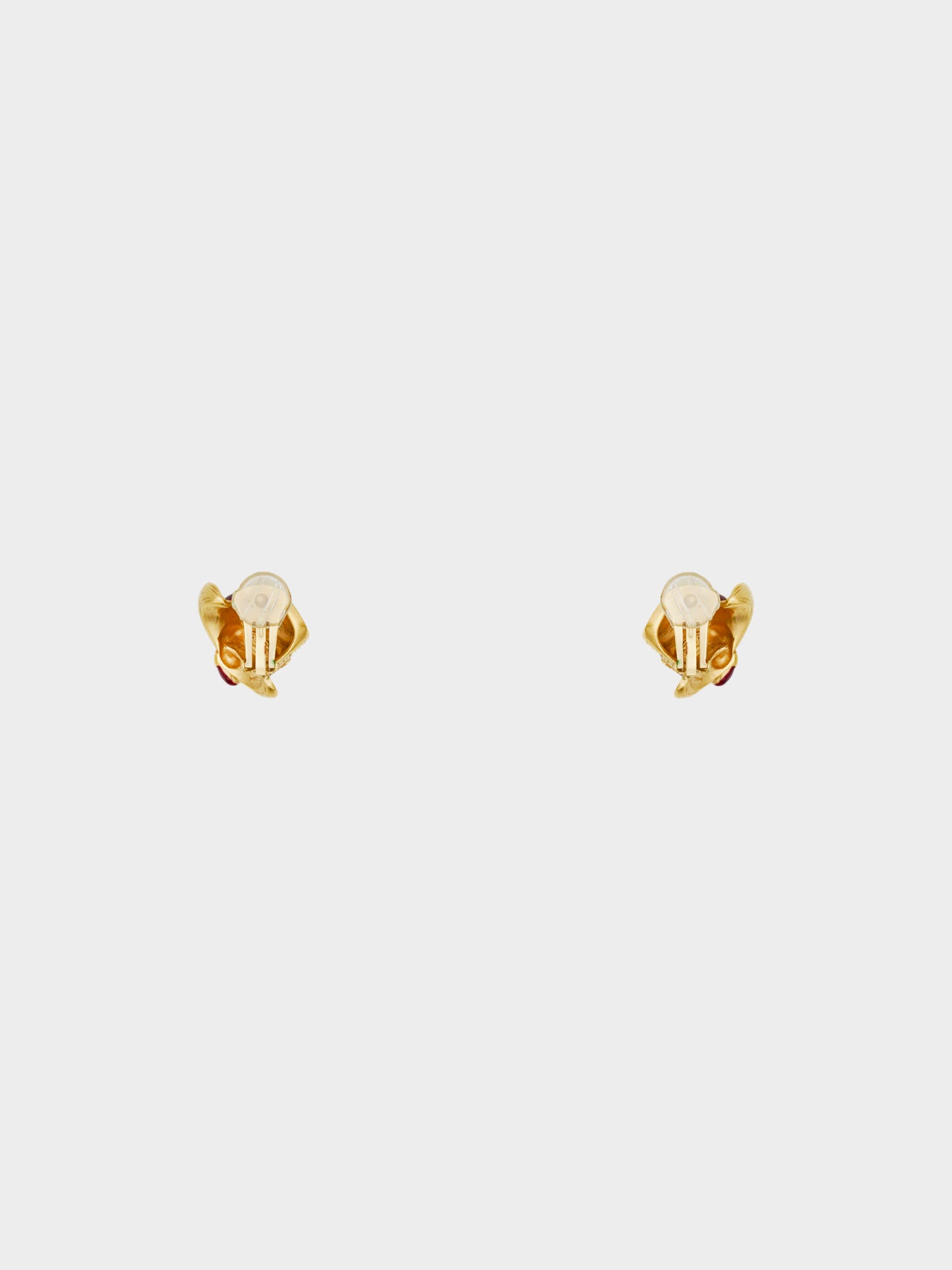 Chloé 1990s Gold Hat with Acorn Clip-On Earrings