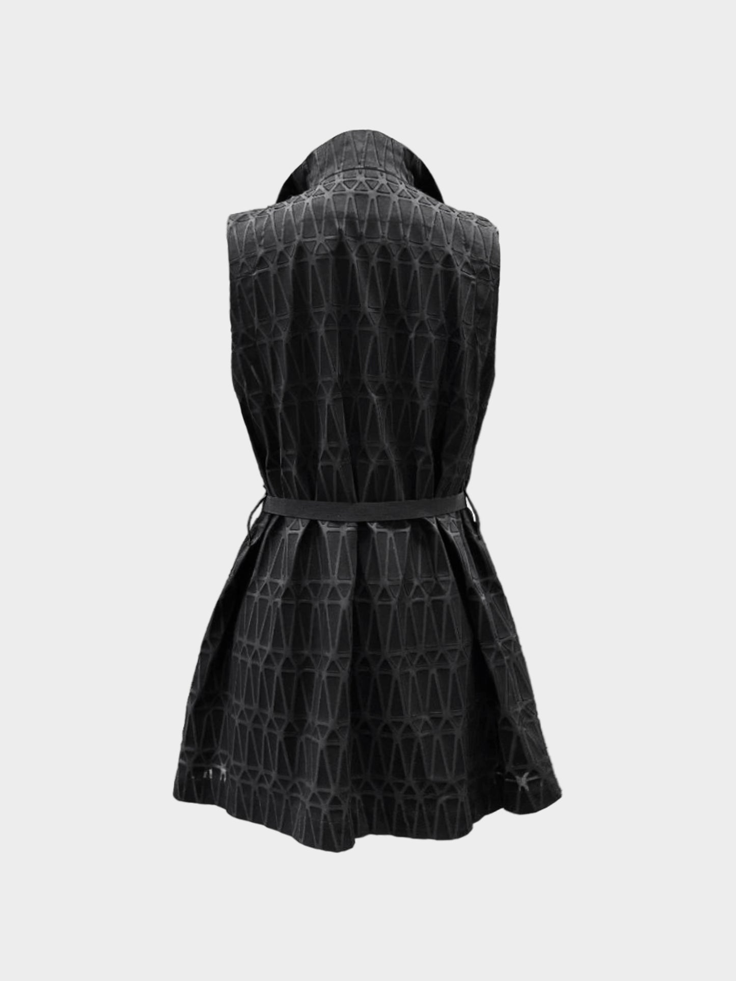 Issey Miyake 2017 Black Facet Pattern Vest Mini Dress