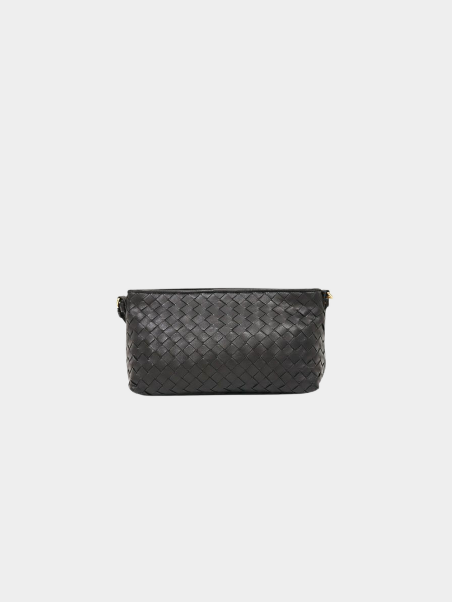 Bottega Veneta 2000s Black Leather Intrecciato Handbag