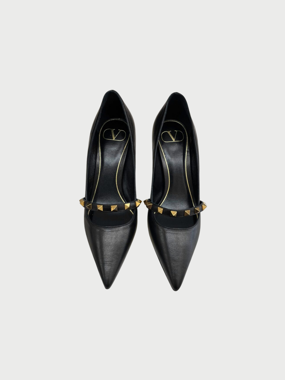 Valentino 2010s Black Leather Rockstud Pumps