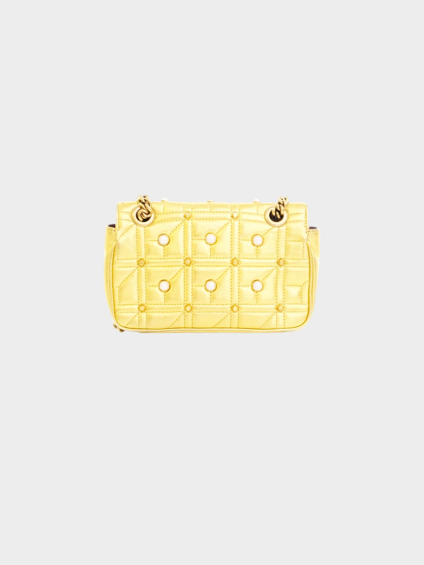 Gucci 2019 Gold MIni Pearly GG Marmont Shoulder Bag
