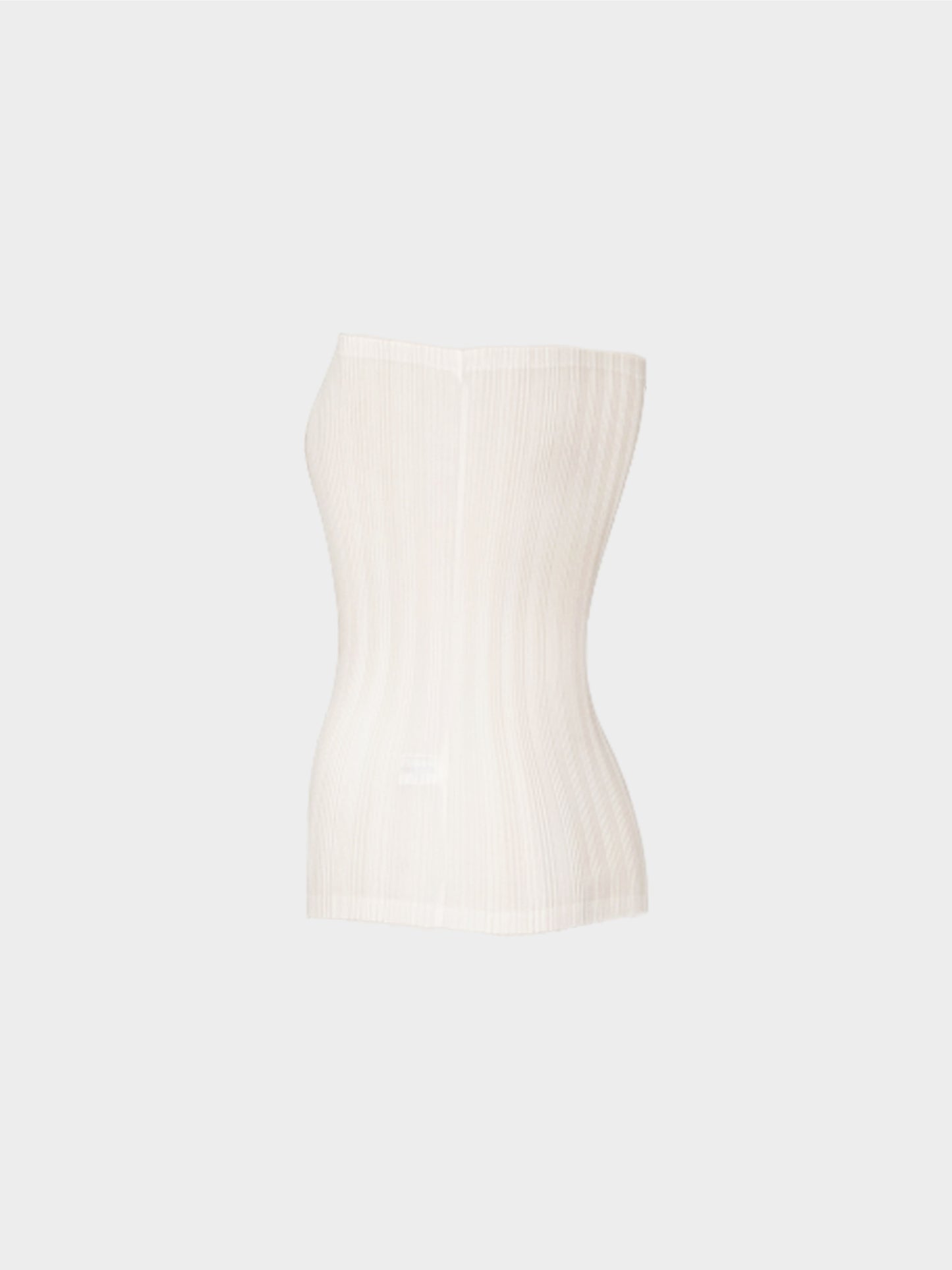 Issey Miyake 2019 Pleats Please White Pleated Tube Top