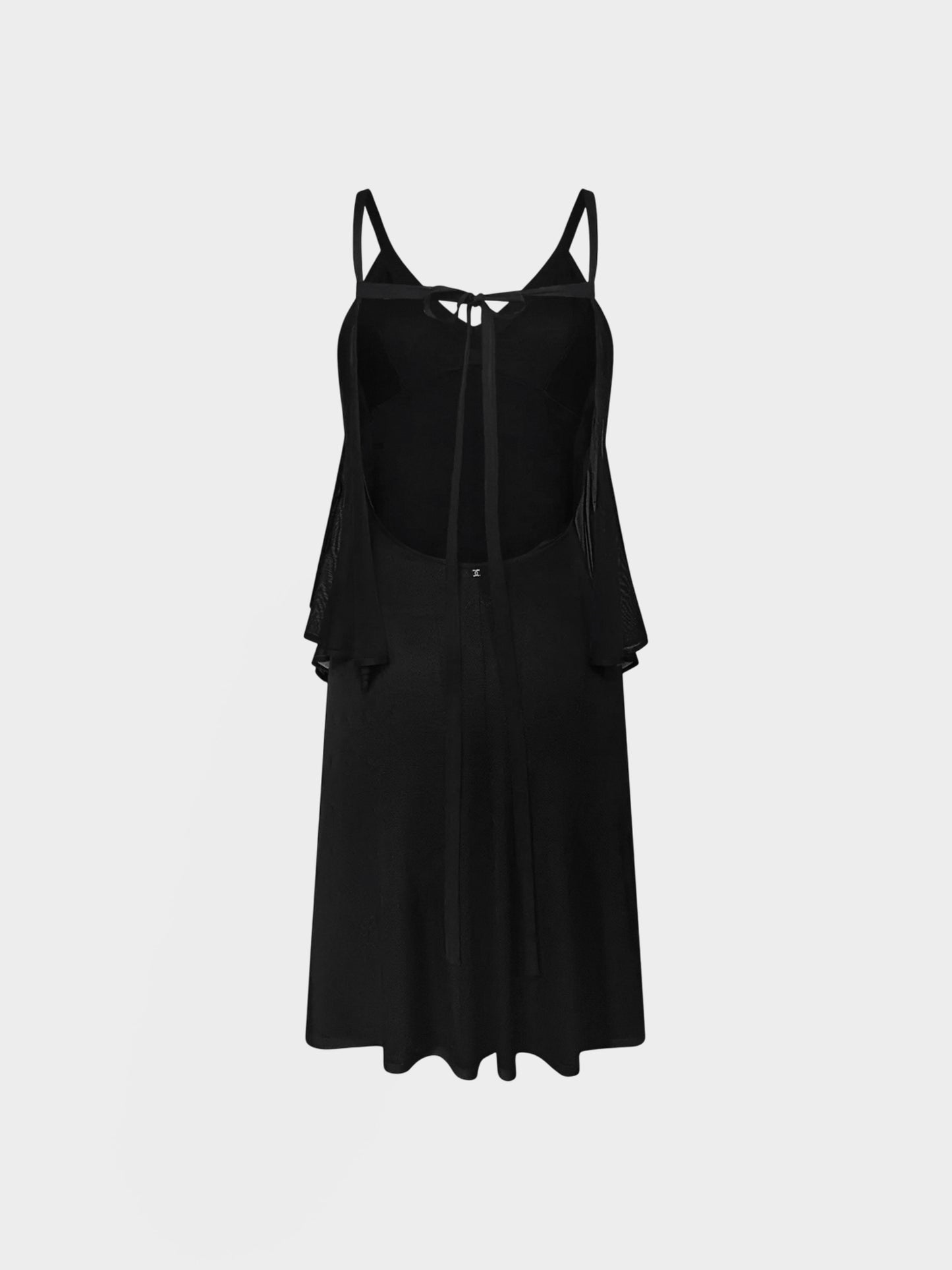 Chanel by Karl Lagerfeld SS 2009 Black Ruffled Mesh Dress