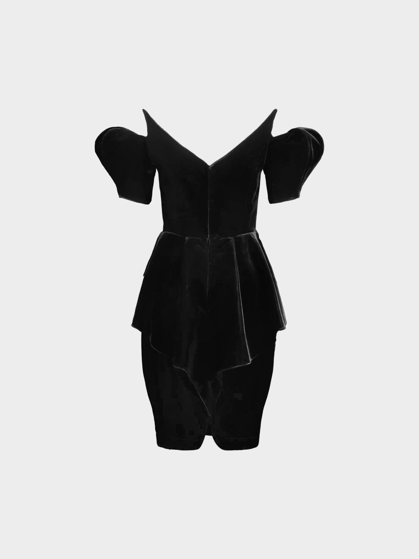 Thierry Mugler 1990s Black Velvet Vampire Dress