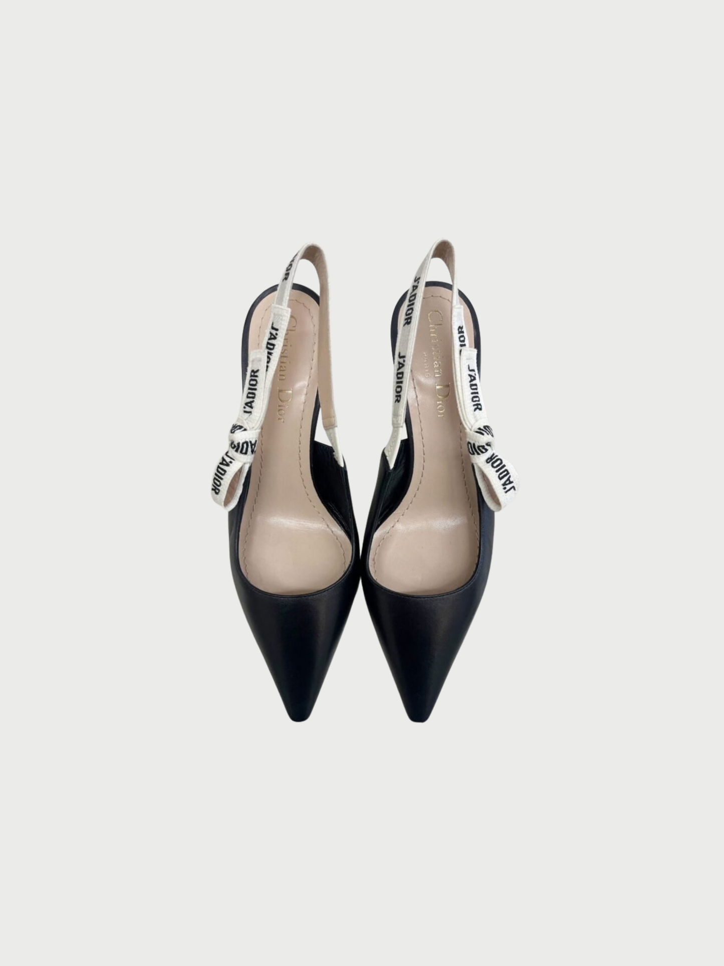 Christian Dior 2010s Black Leather J’Adior Slingback Pumps