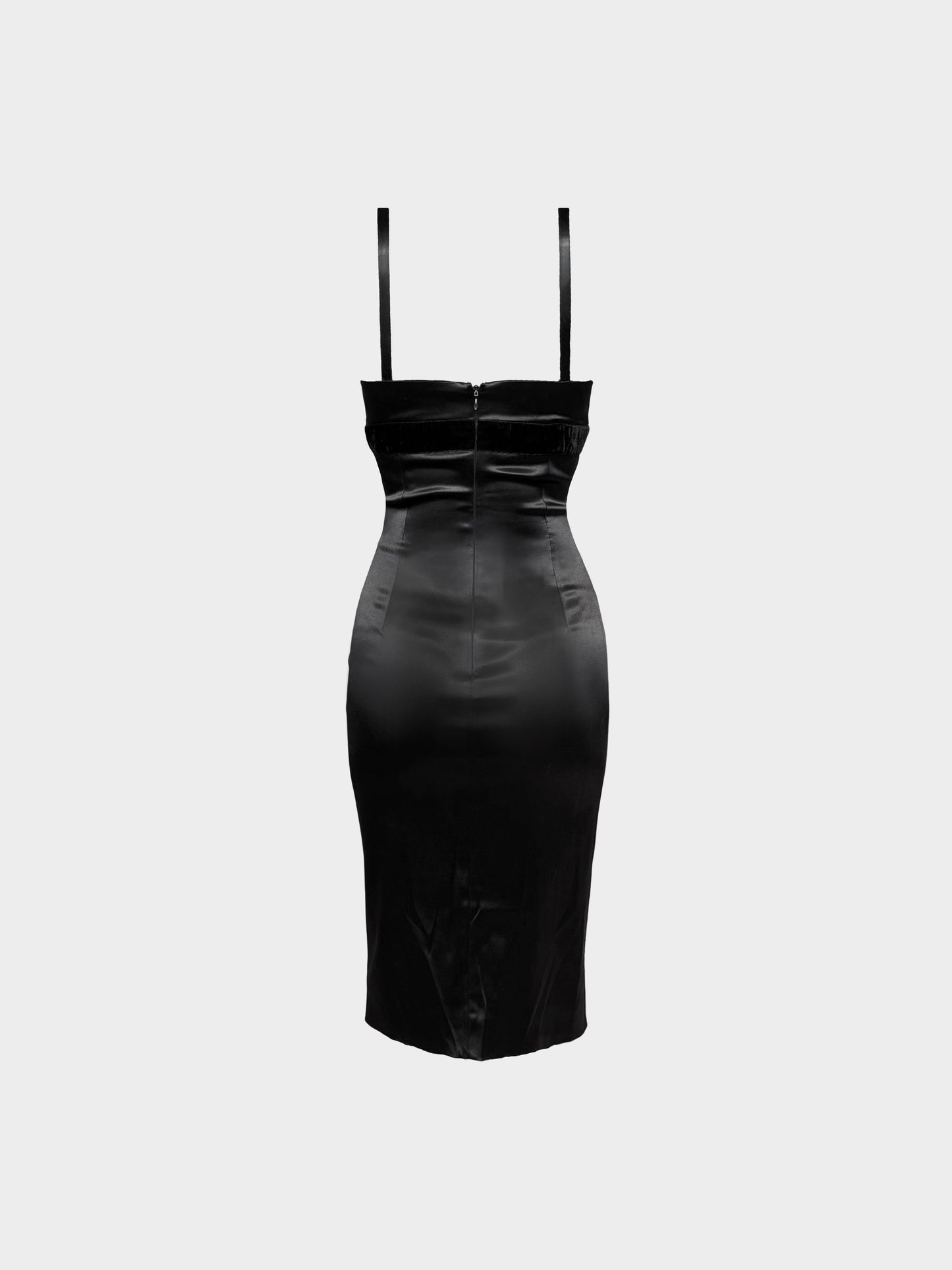 Dolce and Gabbana 2010s Black Satin Bodycon Dress