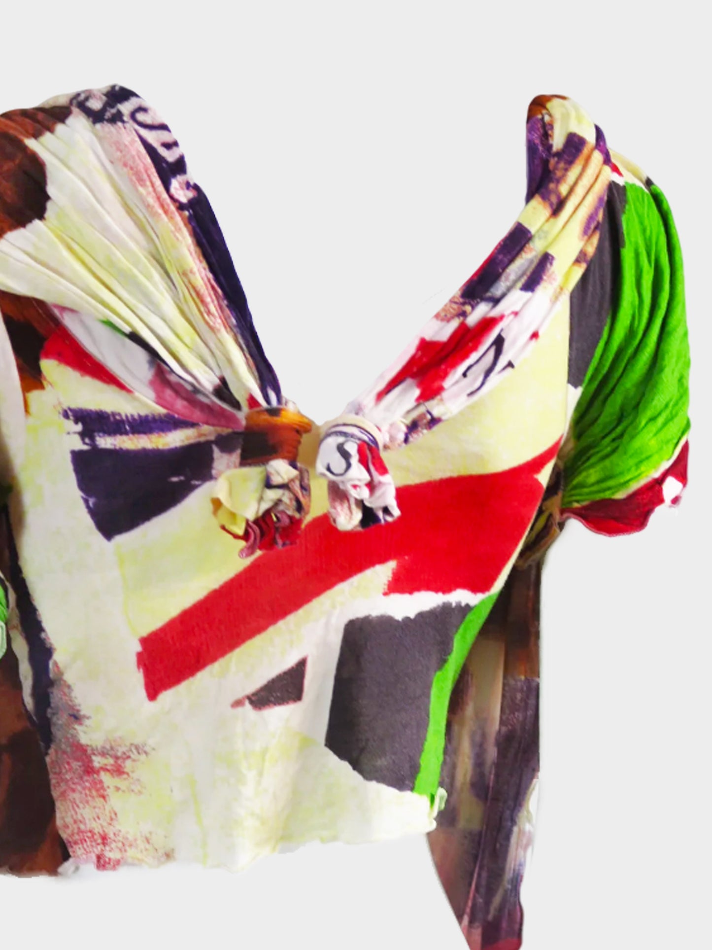 Christian Dior by John Galliano SS 2003 VIKTIM Print Draped Top