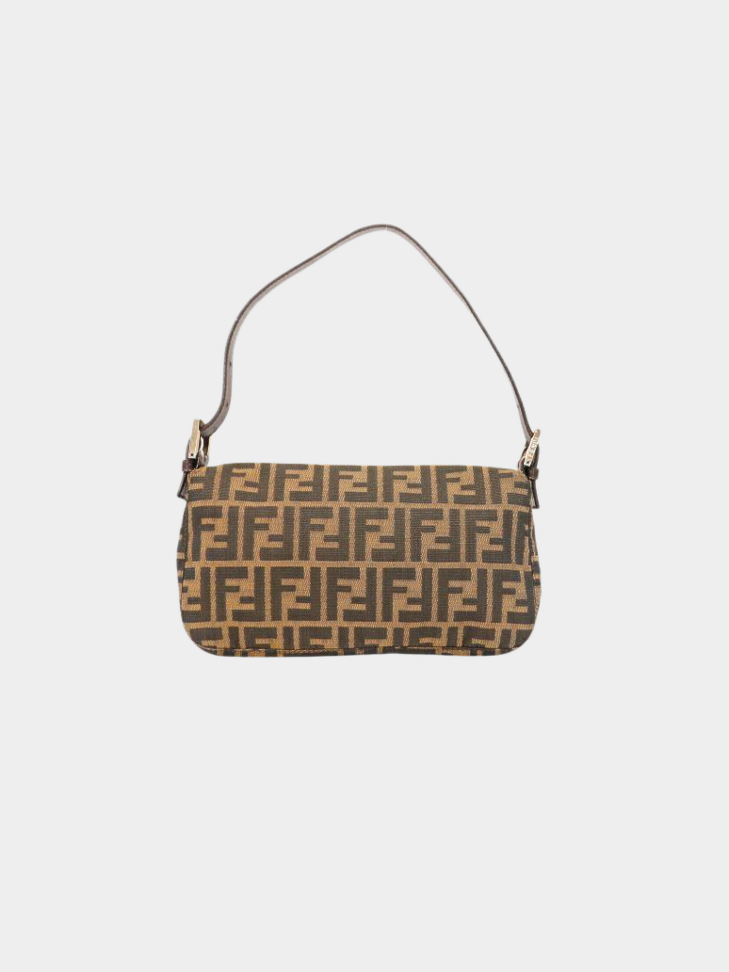 Fendi 2010s Brown Monogram Zucca Baguette Bag