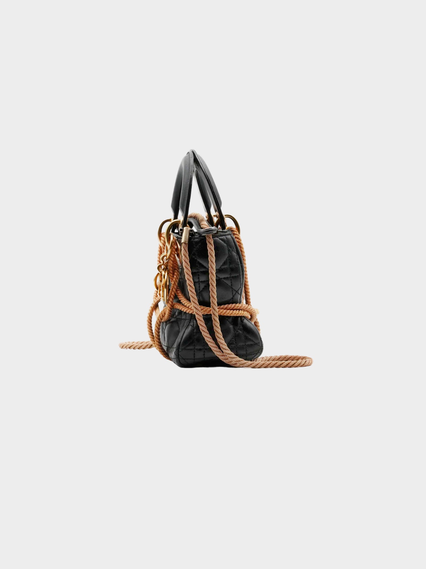 Christian Dior 2019 Limited Edition Black Lady Dior with Copper Metal Ropes