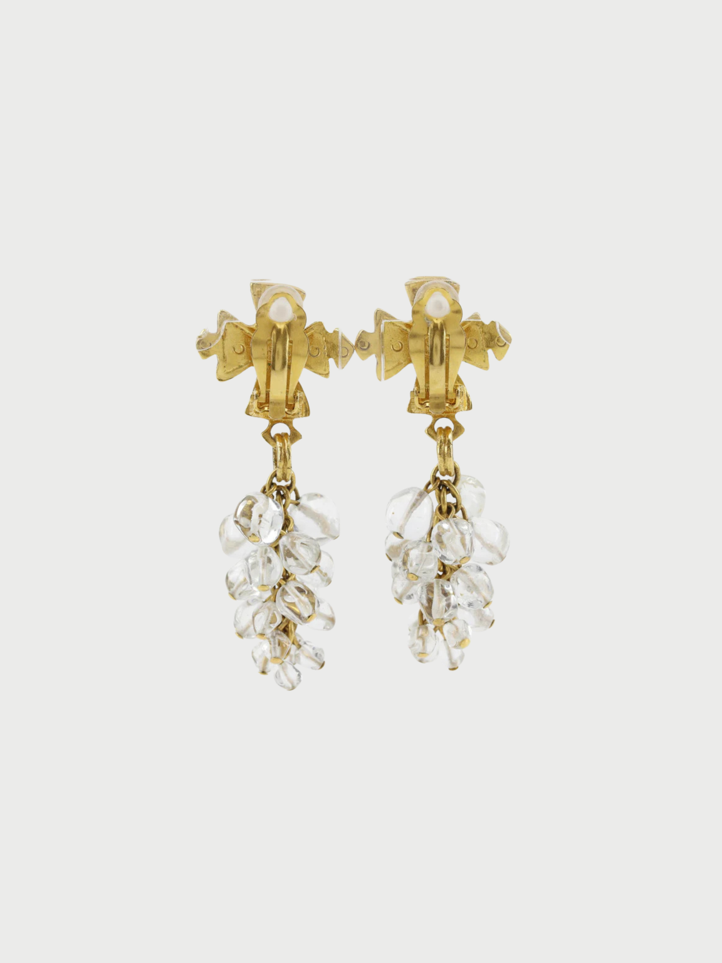 Chanel 1994 Gold Plated Metal Coco Mark Cross Earrings
