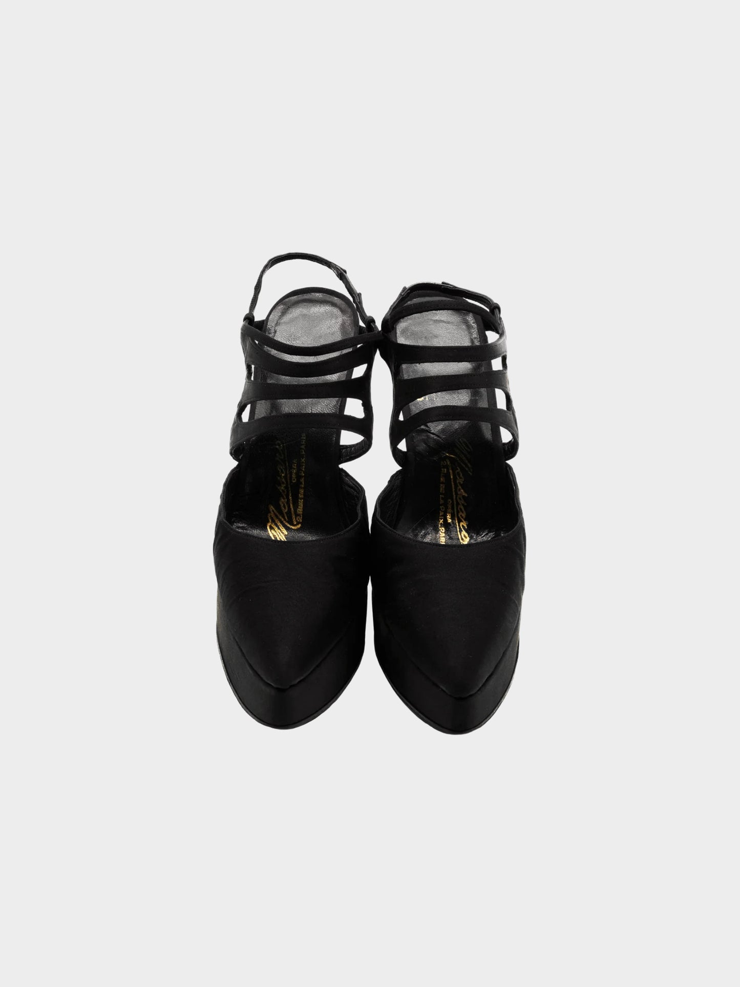 Chanel by Karl Lagerfeld SS 2002 Black Satin Massaro Pumps