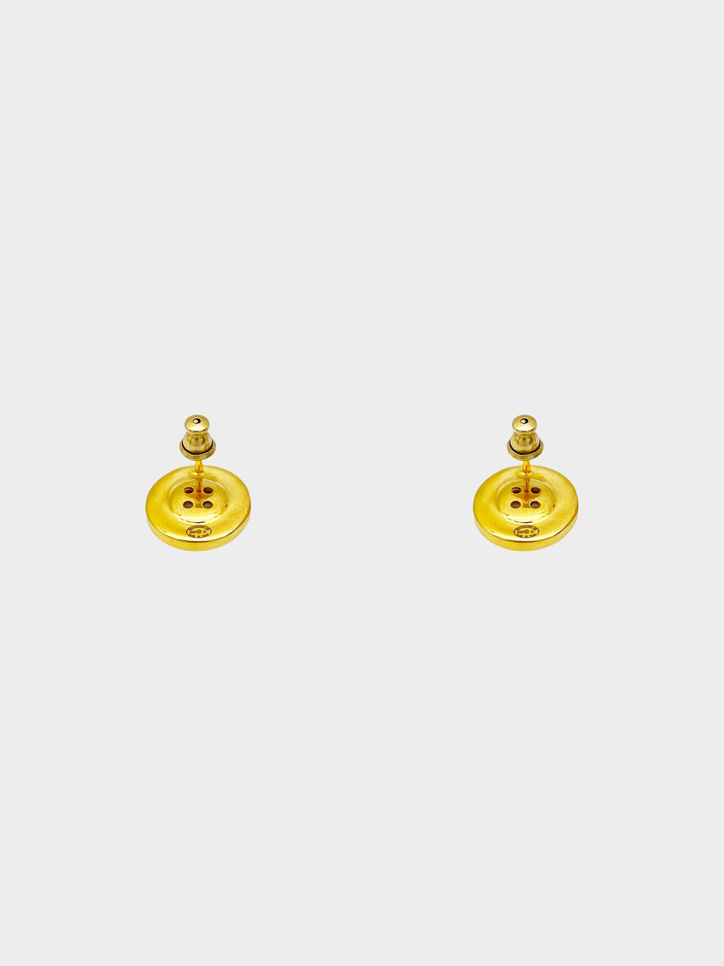 Chanel Fall 2020 Gold Chanel Paris Button Stud Earrings