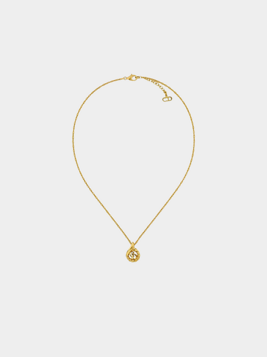 Christian Dior 2000s Gold CD Twist Necklace