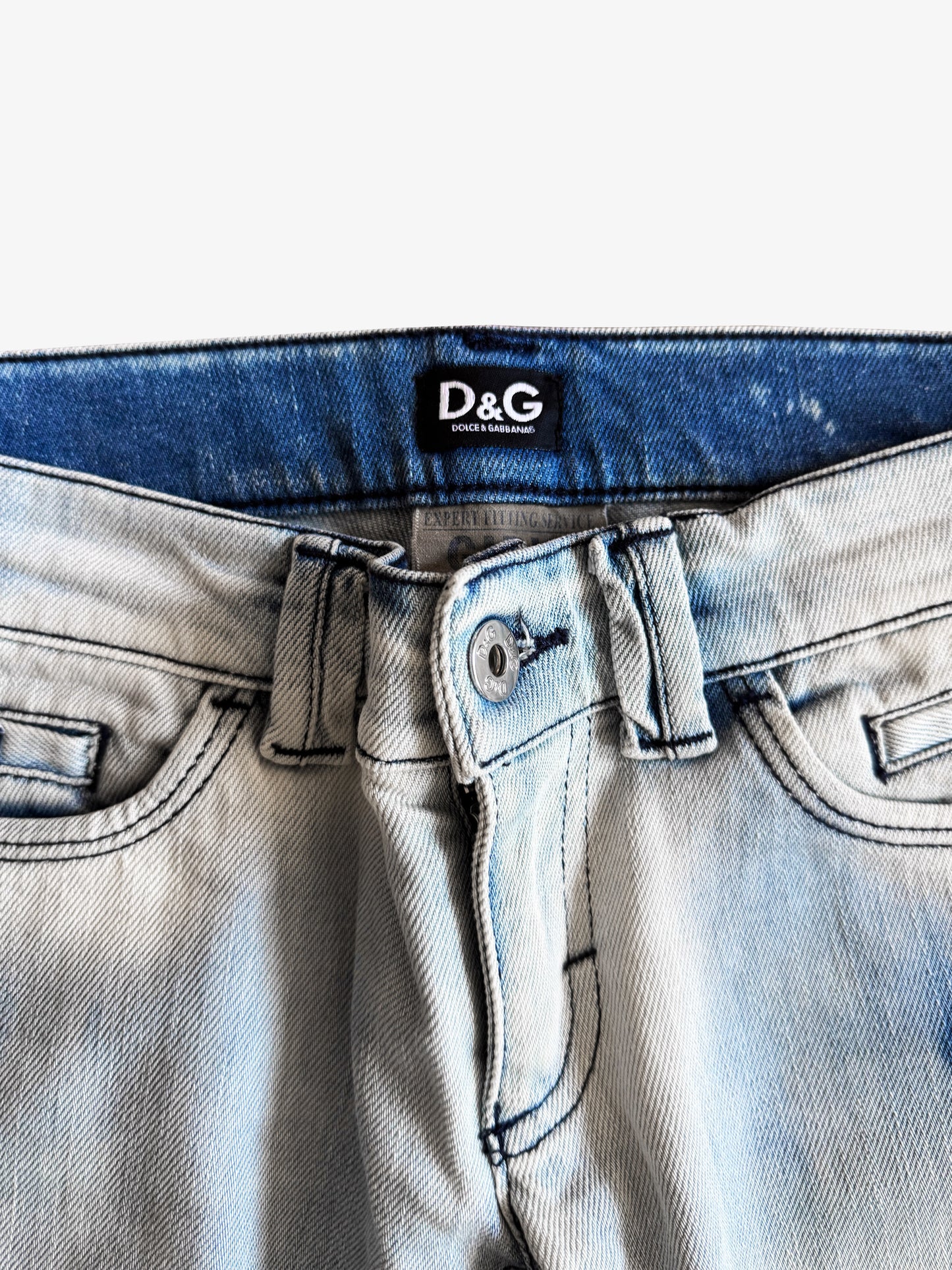 Dolce and Gabbana 2000s Light-washed Low-rise Denim Pants