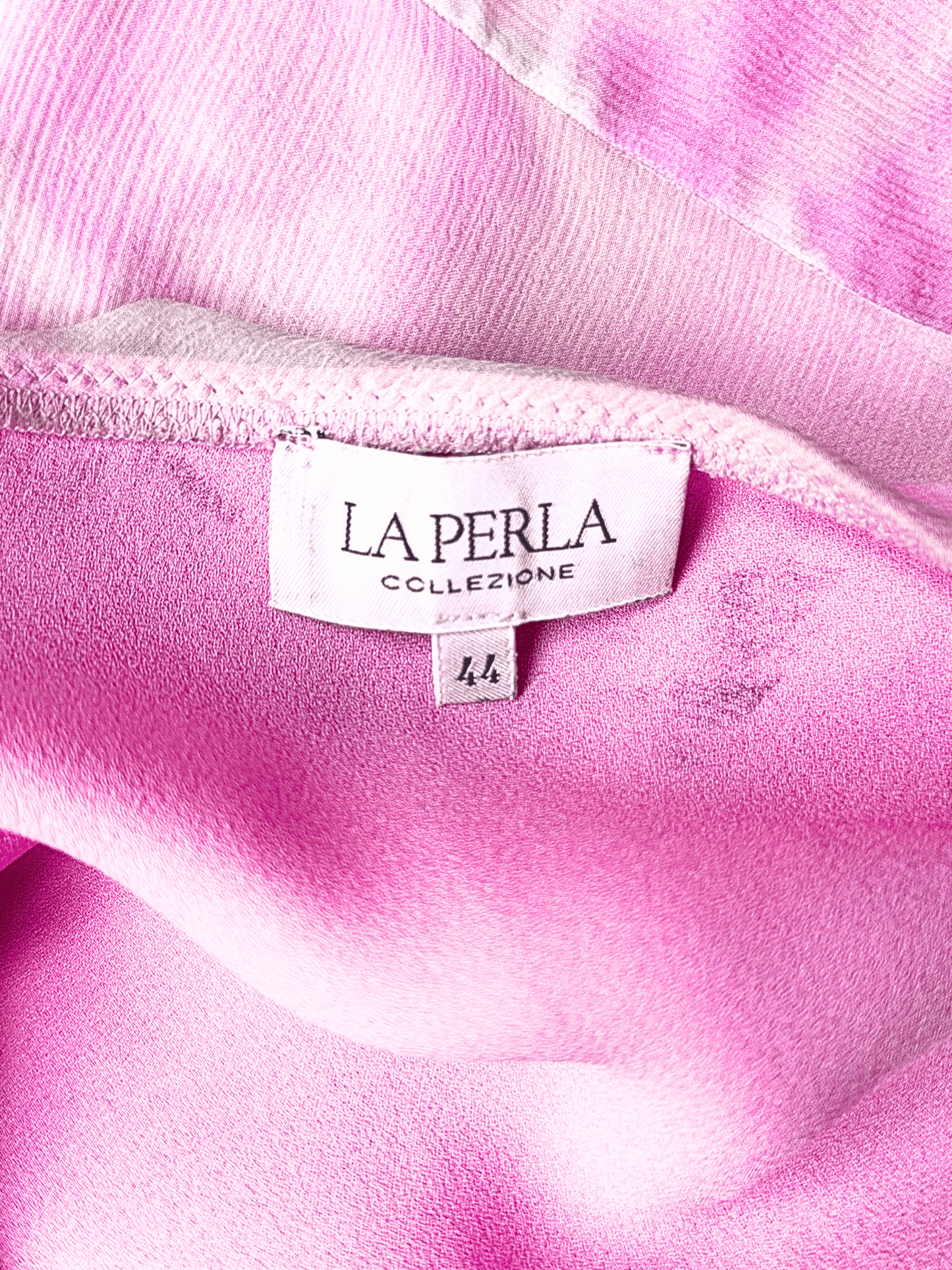 La Perla 2000s Pink Silk Tie-Dye Midi Skirt