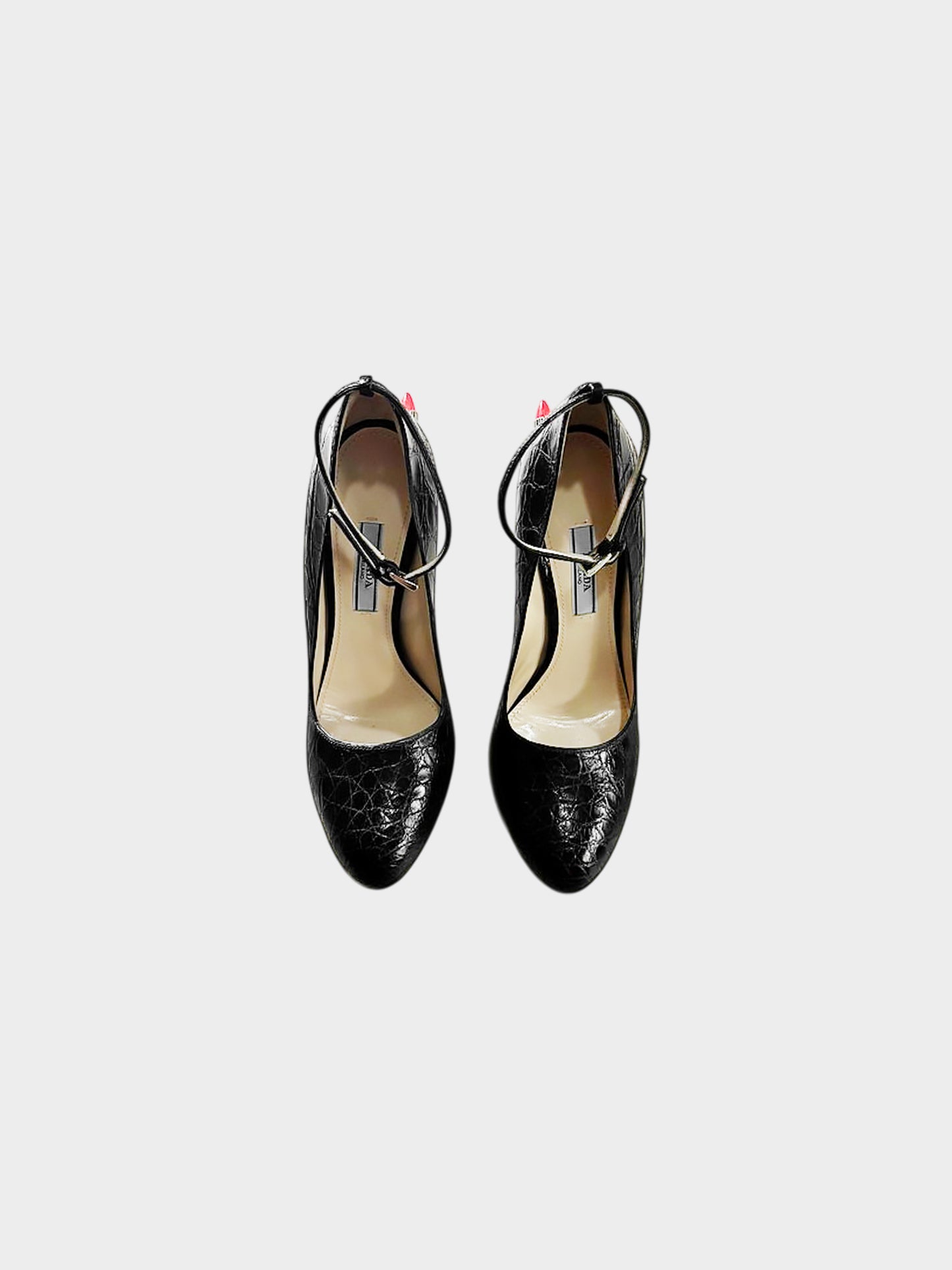 Prada 2012 Rare Black Crocodile Leather Rocket Flame Pumps