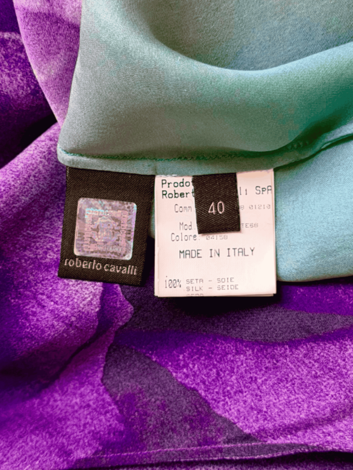 Roberto Cavalli SS 2008 Purple and Blue Blouse