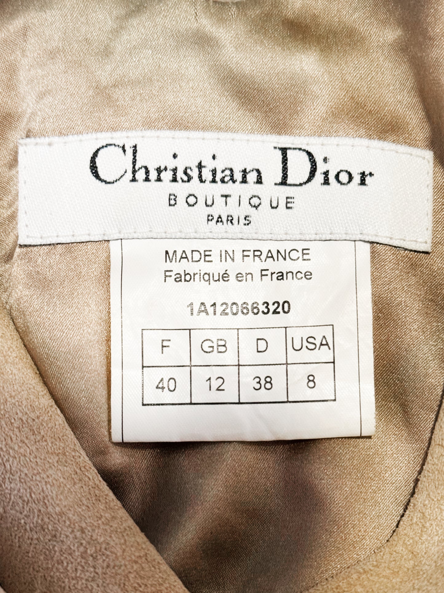 Christian Dior by John Galliano FW 2001 Beige Ultrasuede Butterfly Cutout Fringe Dress