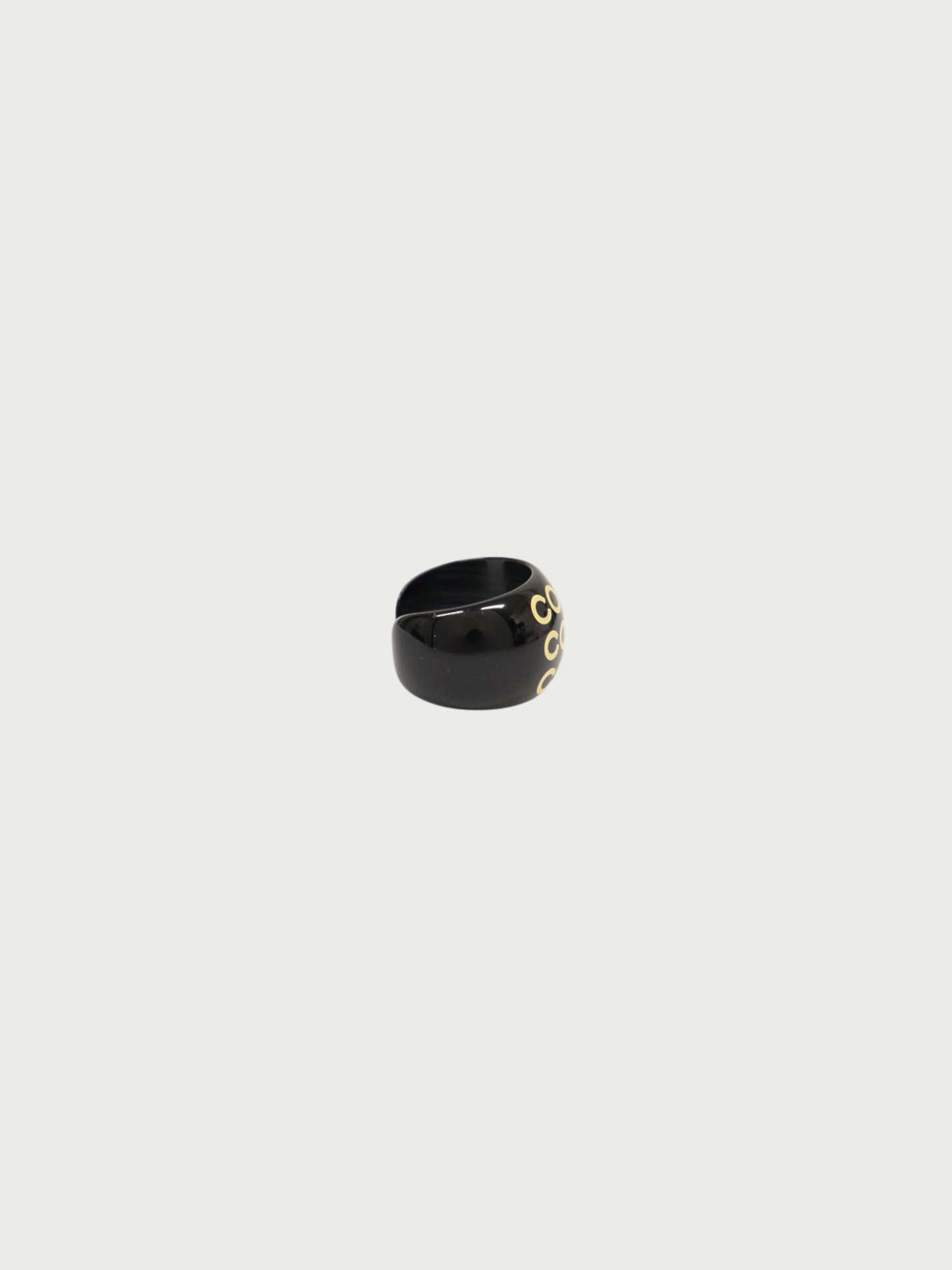 Chanel 2001 Black Ivory Plastic COCO Ring