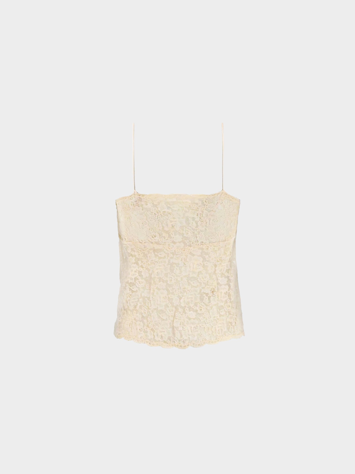 Christian Dior by John Galliano FW 1998-1999 Beige Lace Lingerie Top