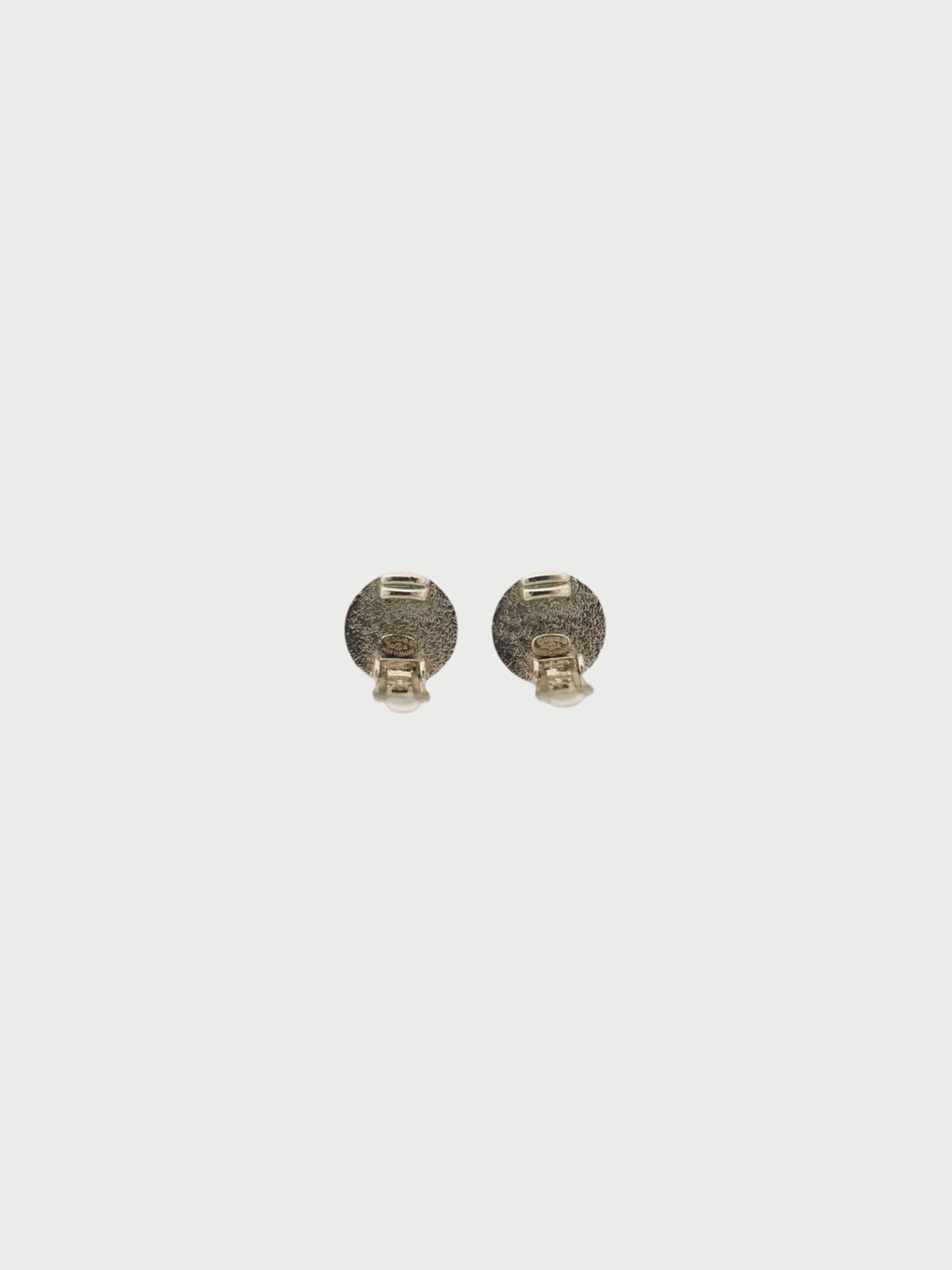 Chanel 2000s Silver Red COCO Logo Round Earrings