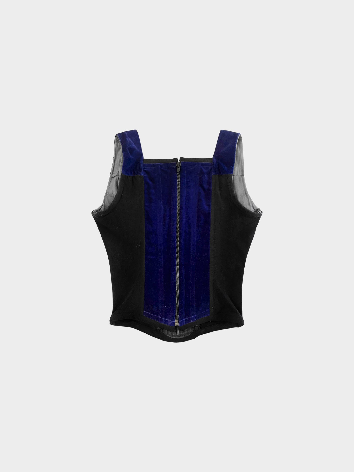 Vivienne Westwood Early 1990s Navy and Black Velvet Corset