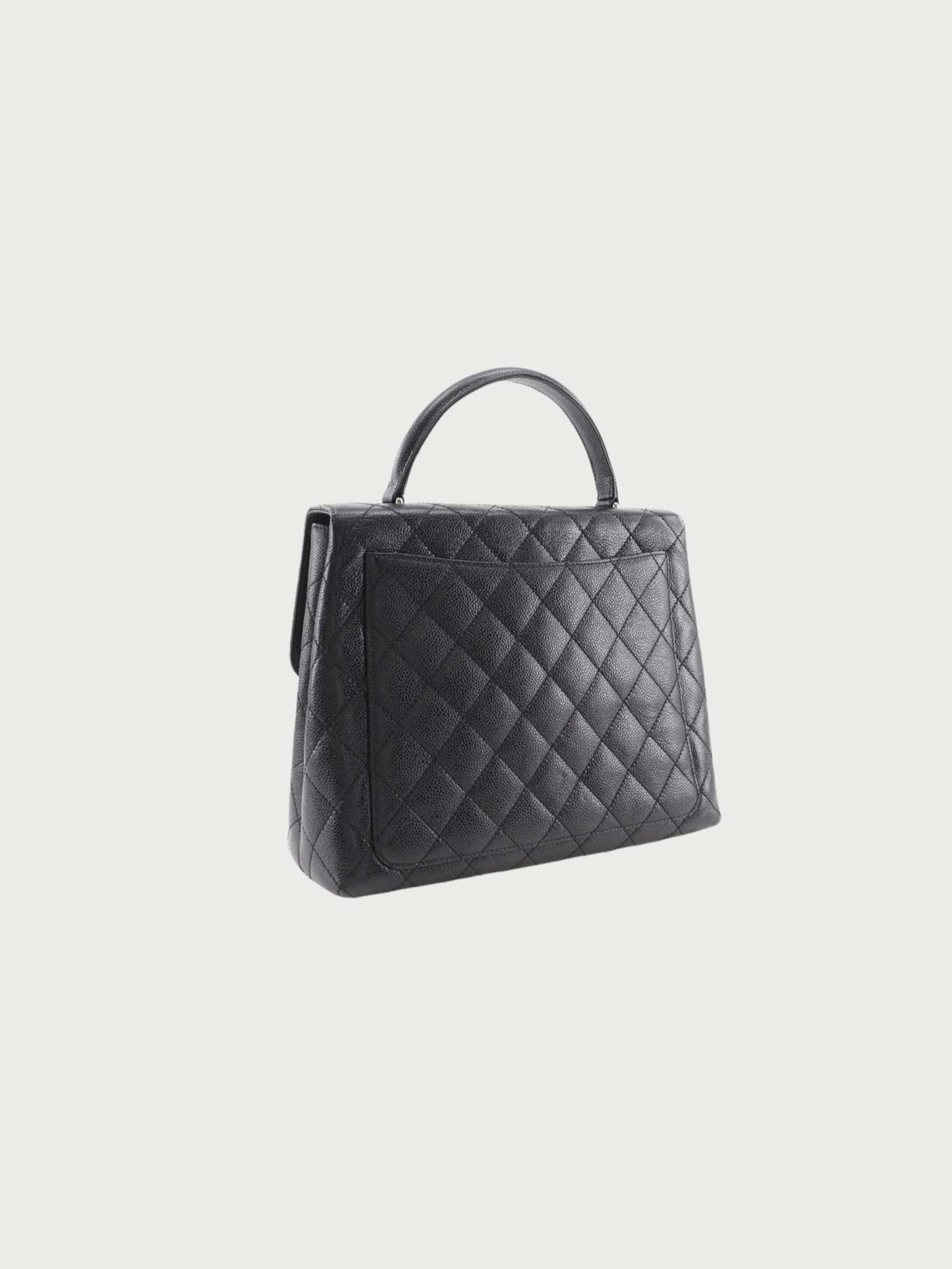 Chanel 1990s Black Caviar Matelassé Top Handle Bag