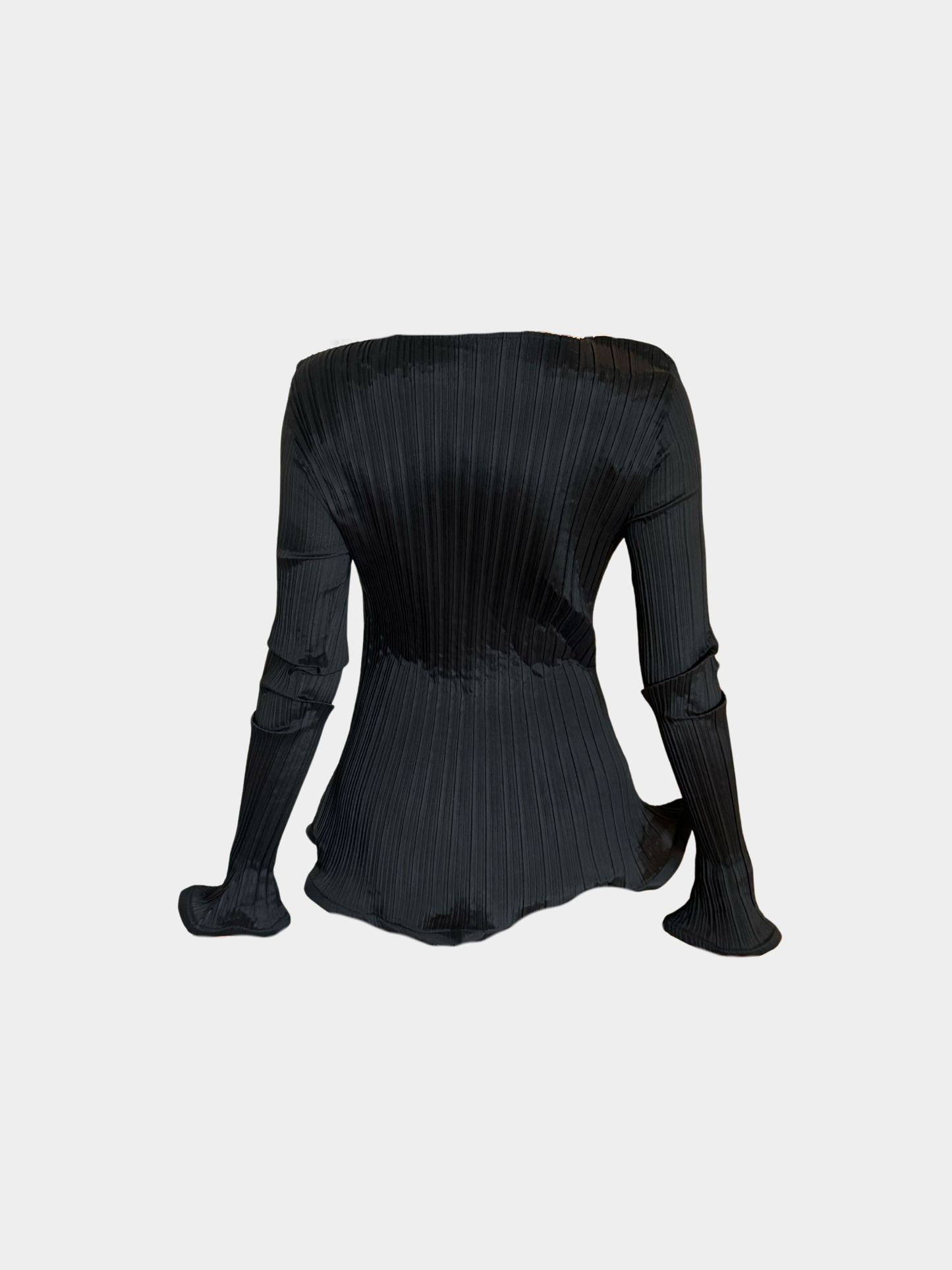 Issey Miyake 2010s Pleats Please Black Pleated Top and Skirt Set