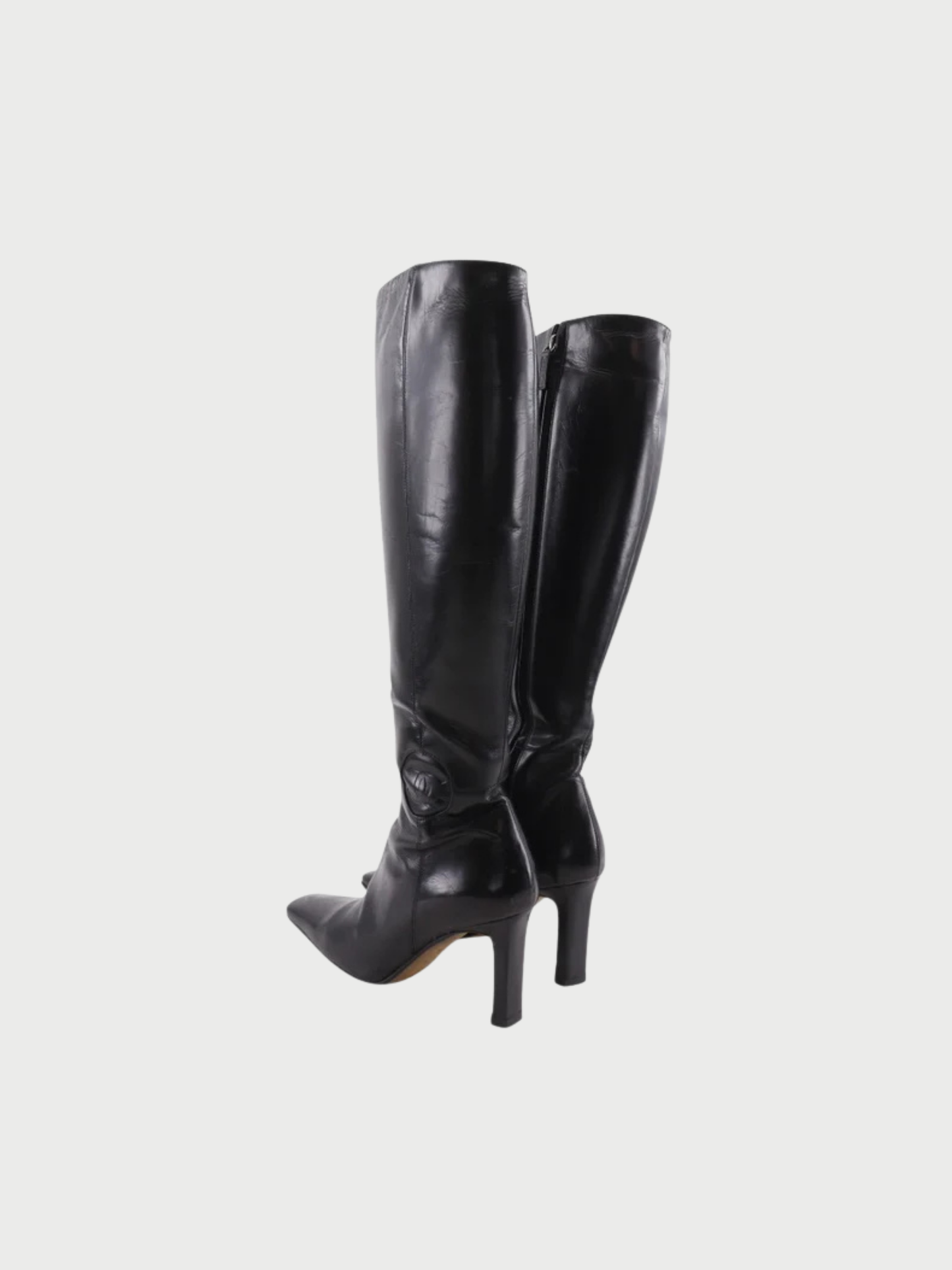 Chanel 2000s Black Leather Boots