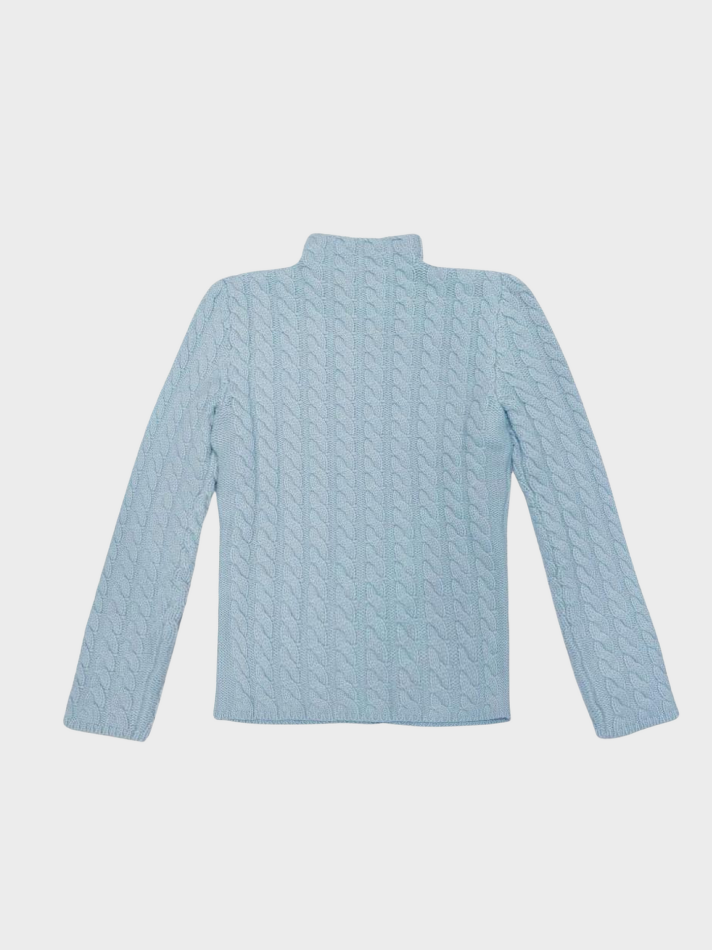 Celine 2000s Blue Cashmere Cable Knit Sweater