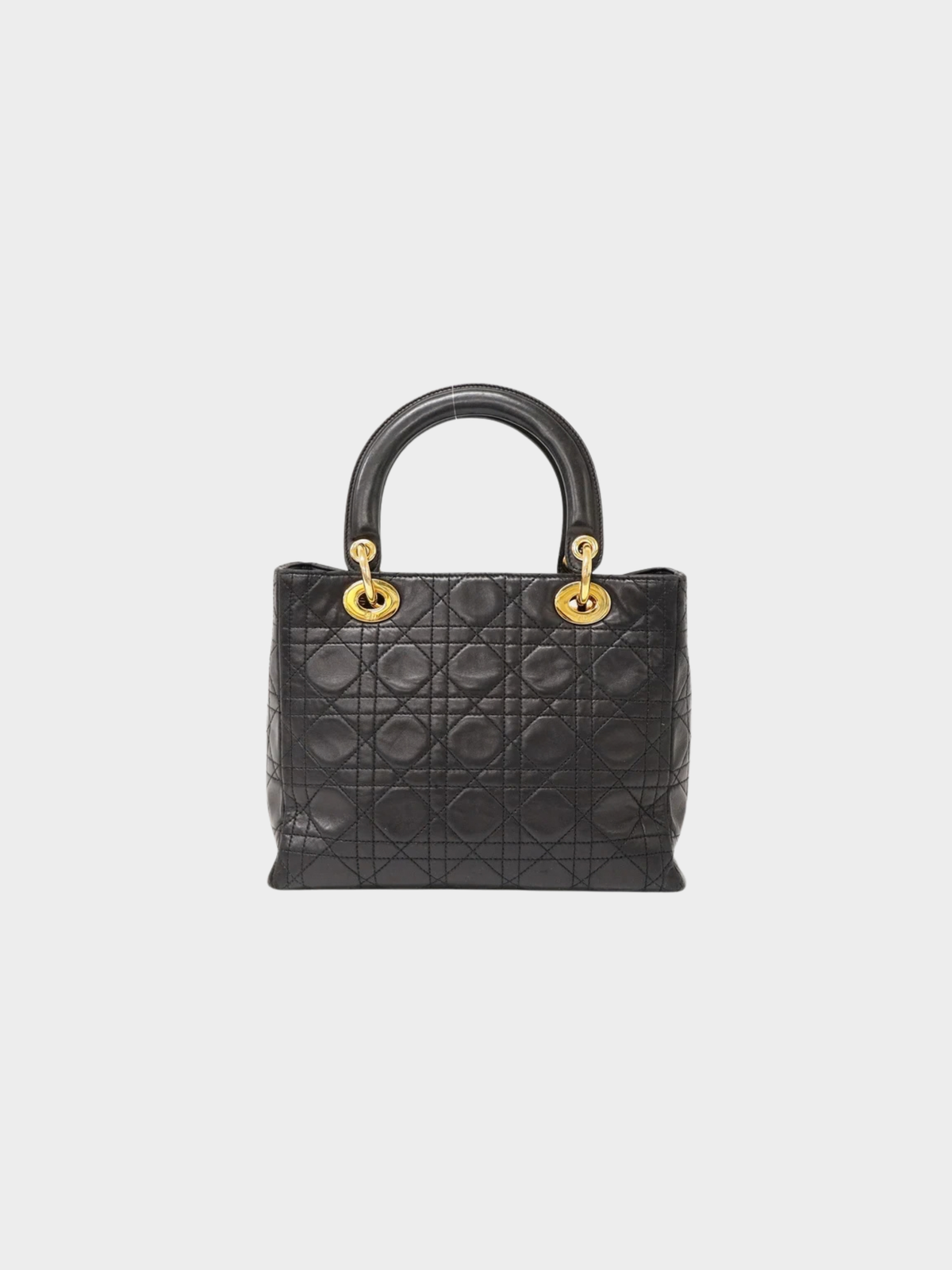 Christian Dior 2000s Black Leather Lady Dior Handbag