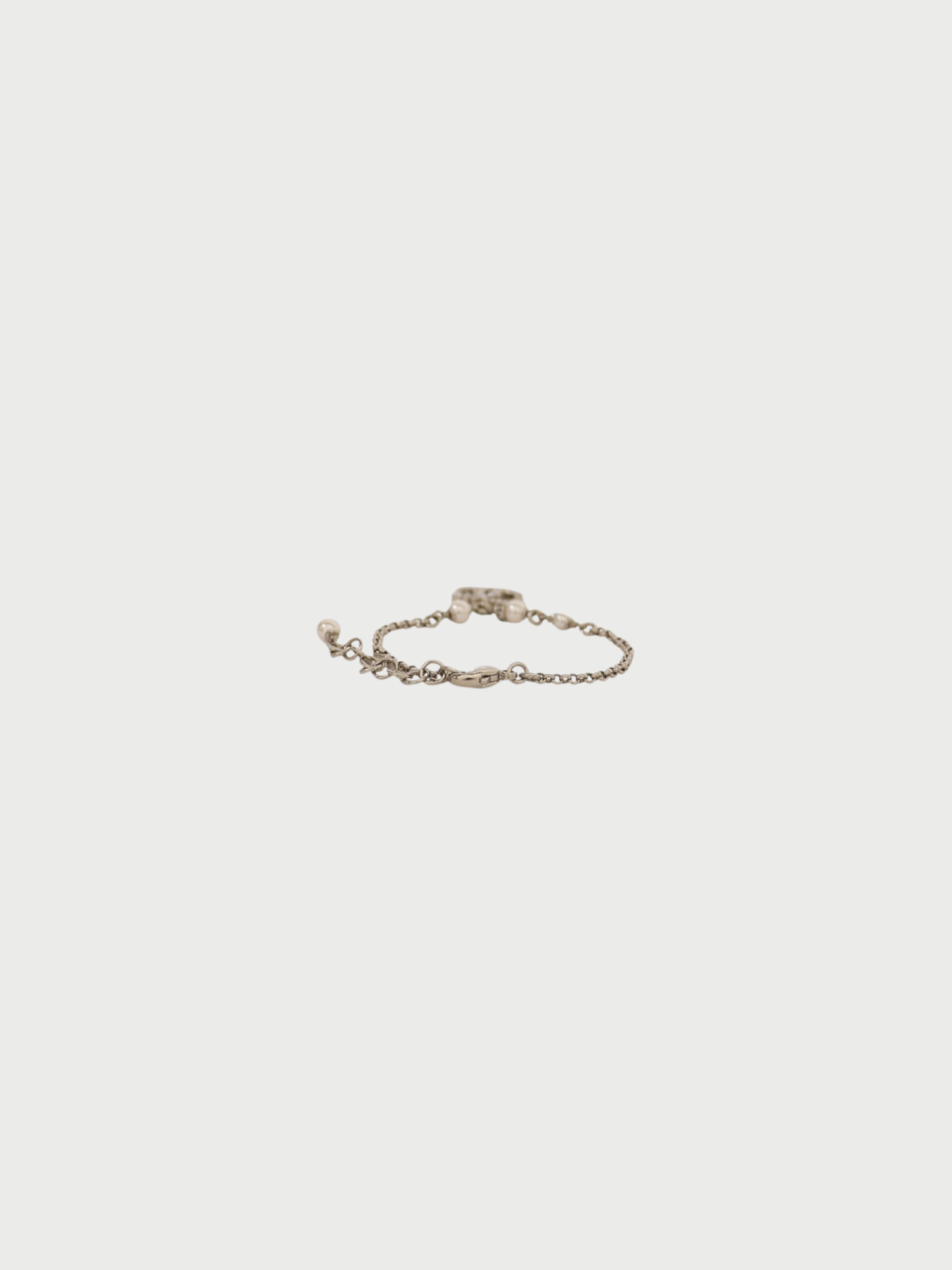 Chanel 2025 Silver COCO Rhinestone Pearl Bracelet